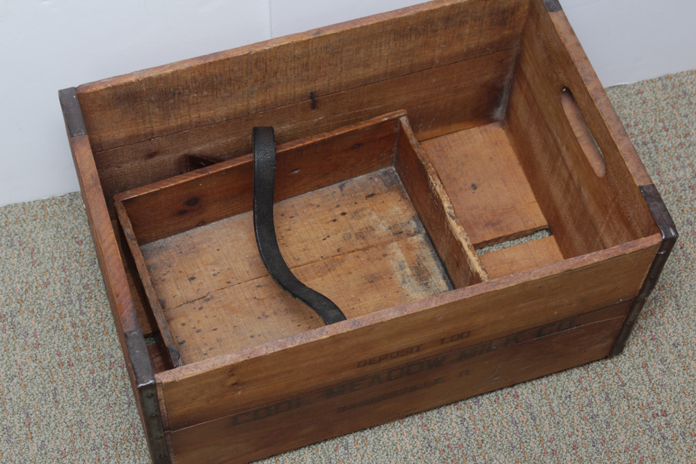 Vintage Wood Milk Crates and Typesetter's Tray