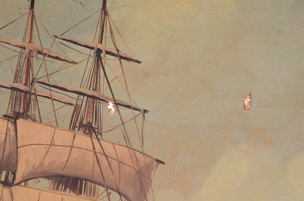 Alfred Gabali Original Maritime Oil Painting on Canvas