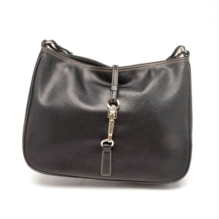 Coach Hampton Black Leather Satchel