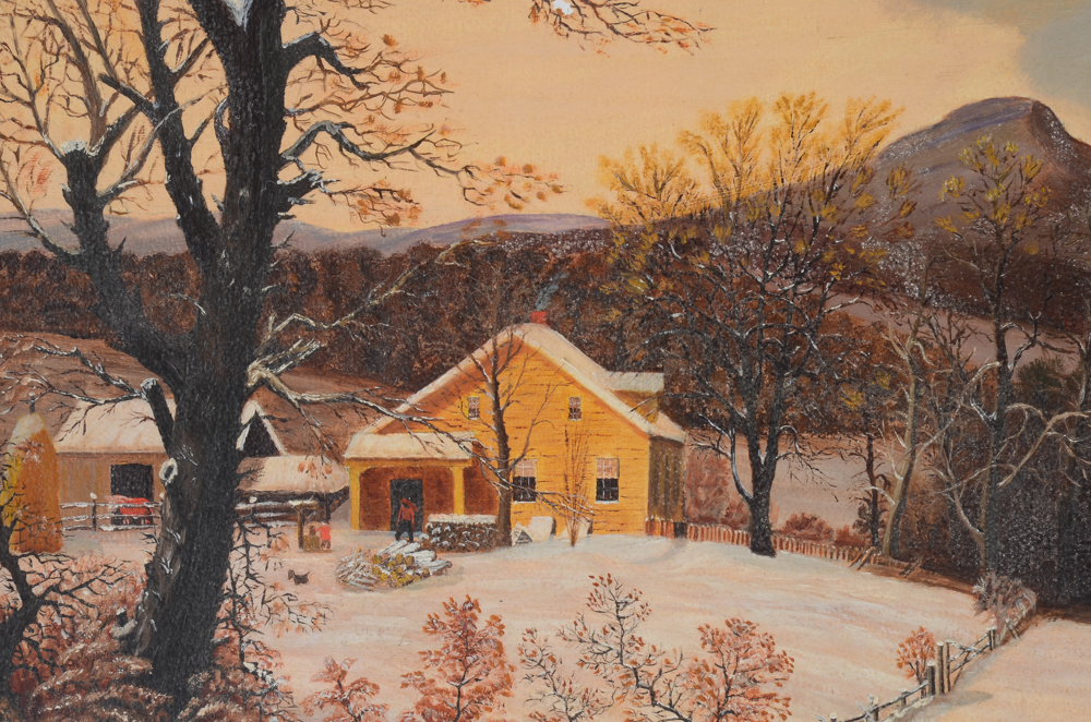 Morgan C. Howle Original Oil Painting on Board "The Country Home"