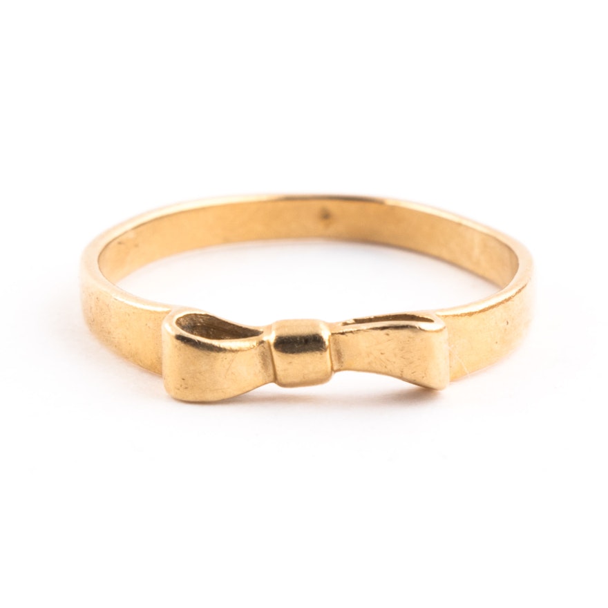 14K Yellow Gold Bow Ring