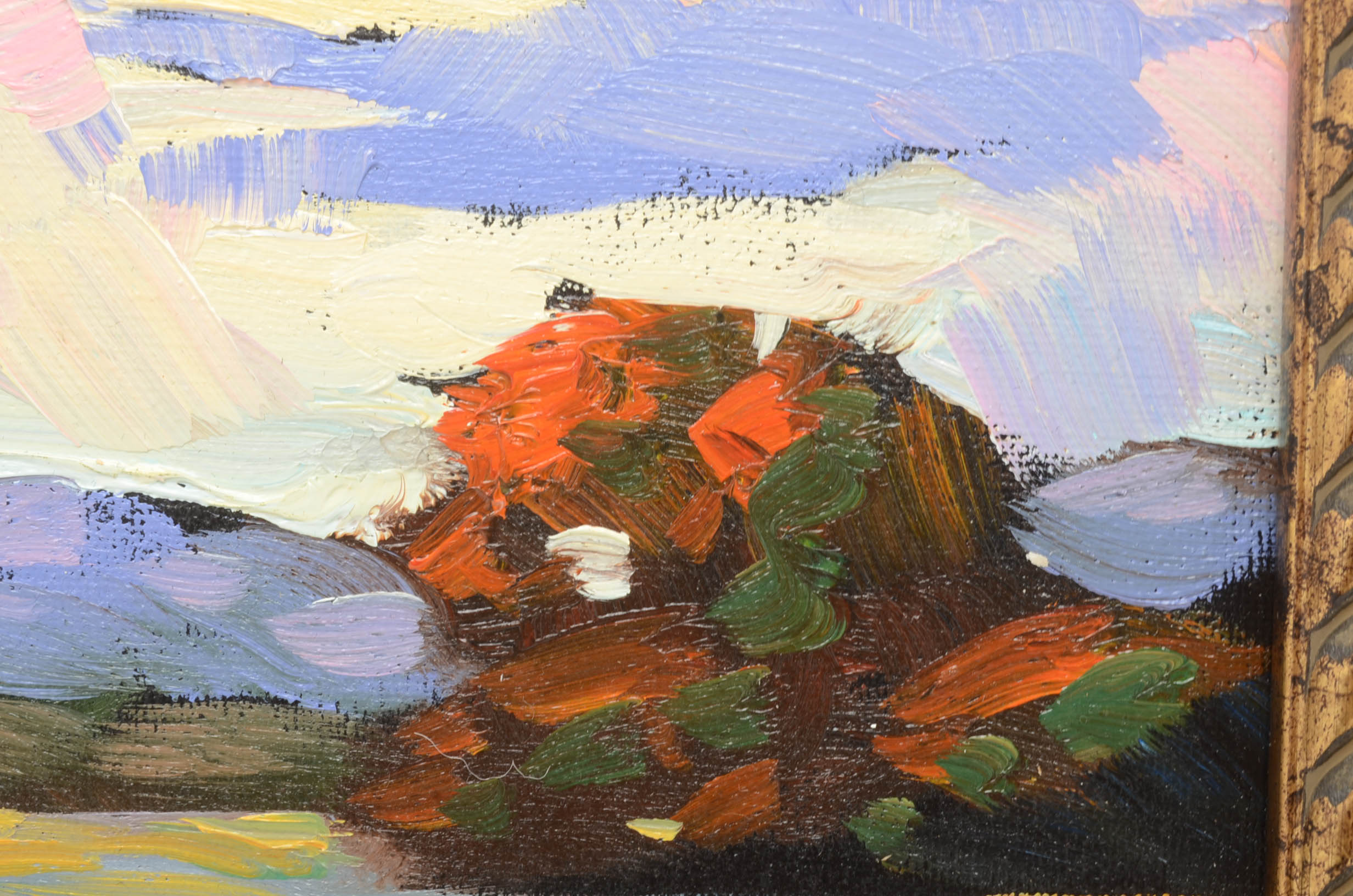 William Hawkins Oil Painting on Canvas Board of a Landscape