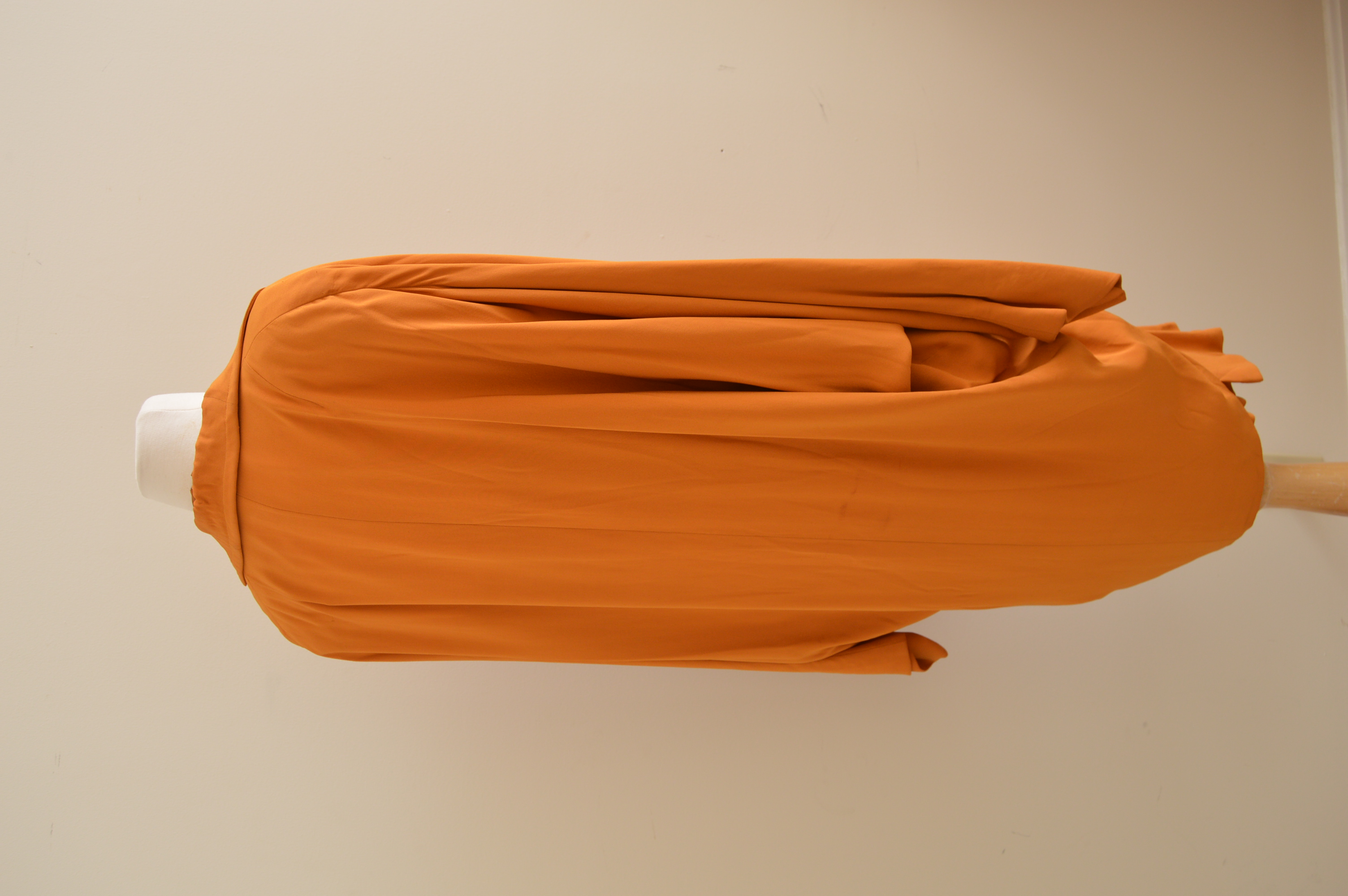 1940s Vintage Schwade Golden Saffron Crepe Dress and Coat Ensemble