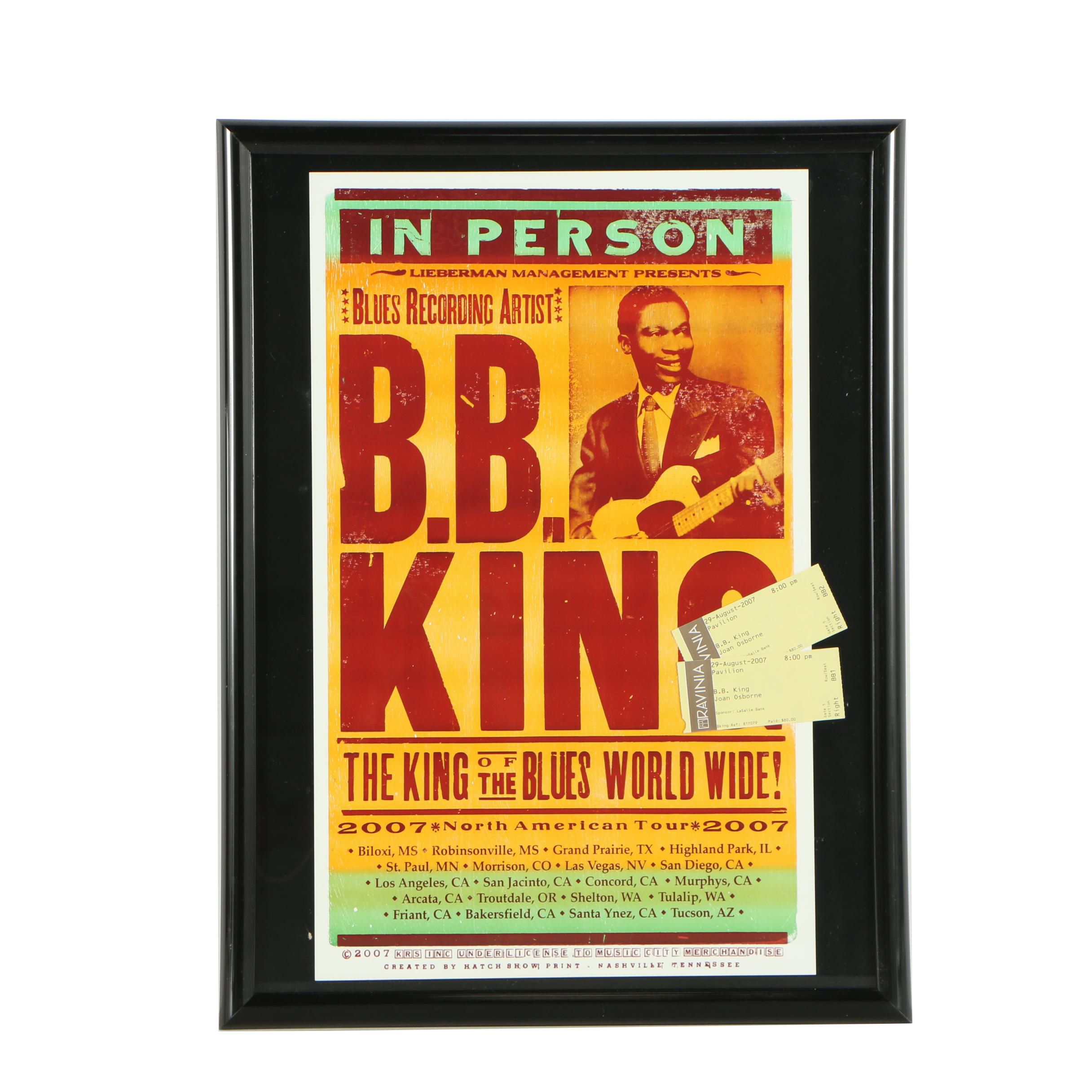 B.B. King 2007 Serigraph Tour Poster and Tickets
