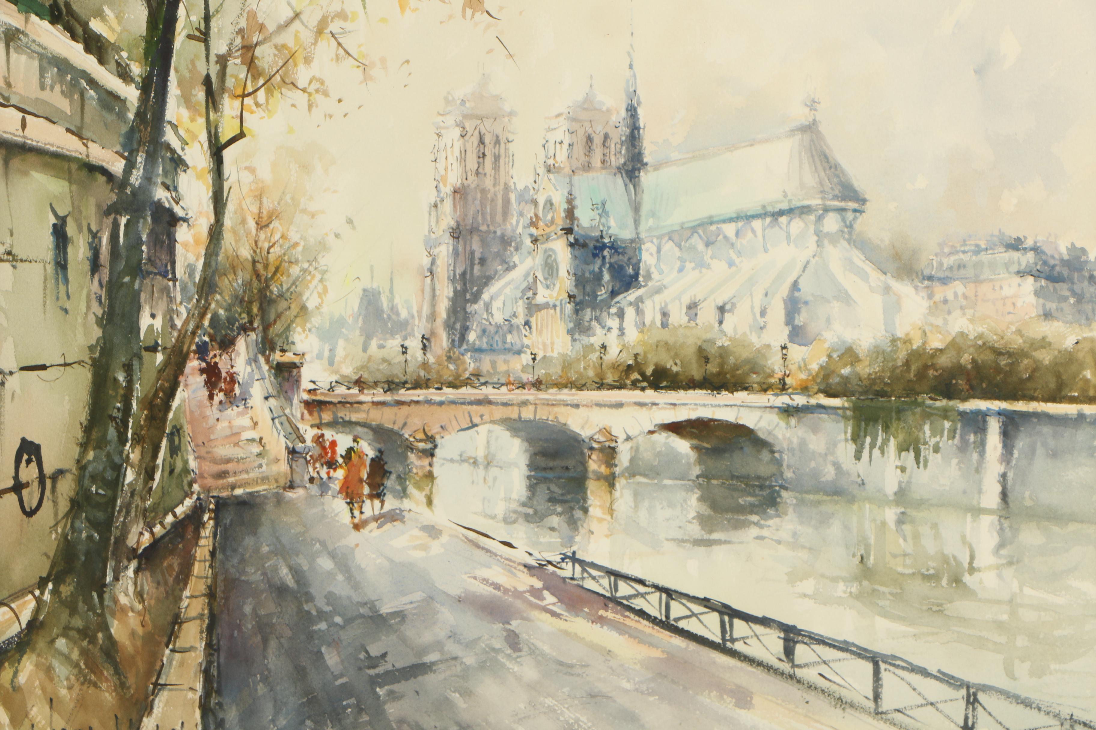 Stephane Wrobel Watercolor Paintings of French Street Scenes