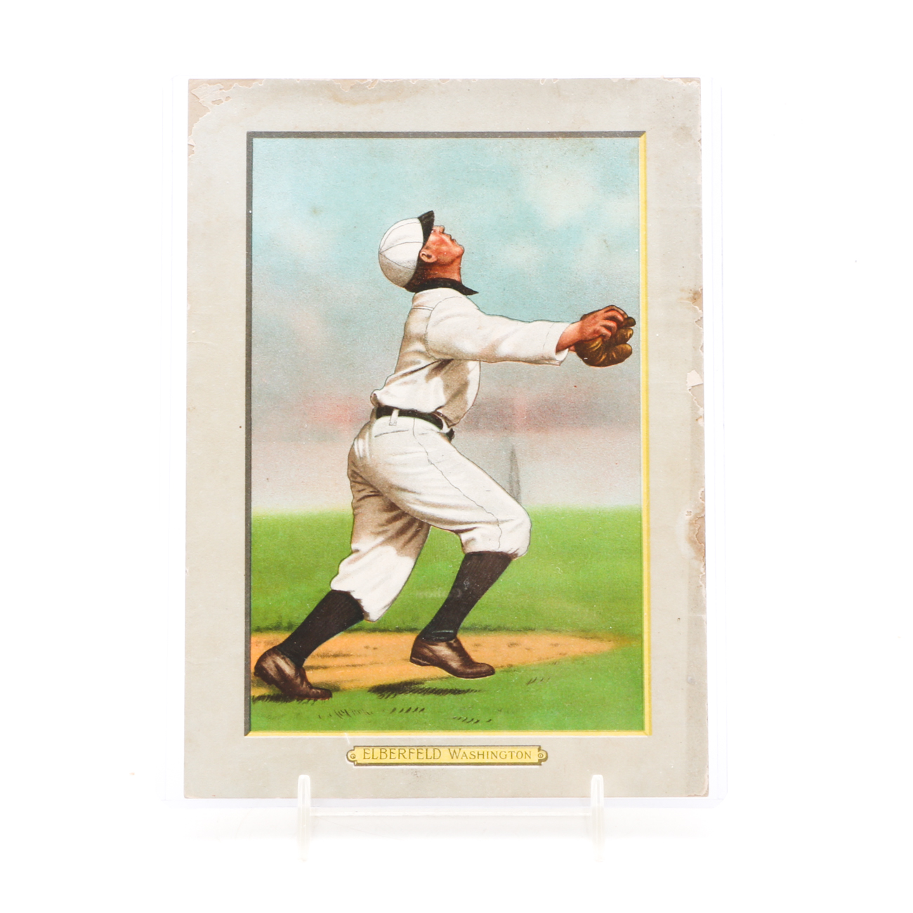 1911 Norman Elberfeld Washington Turkey Red Baseball Card