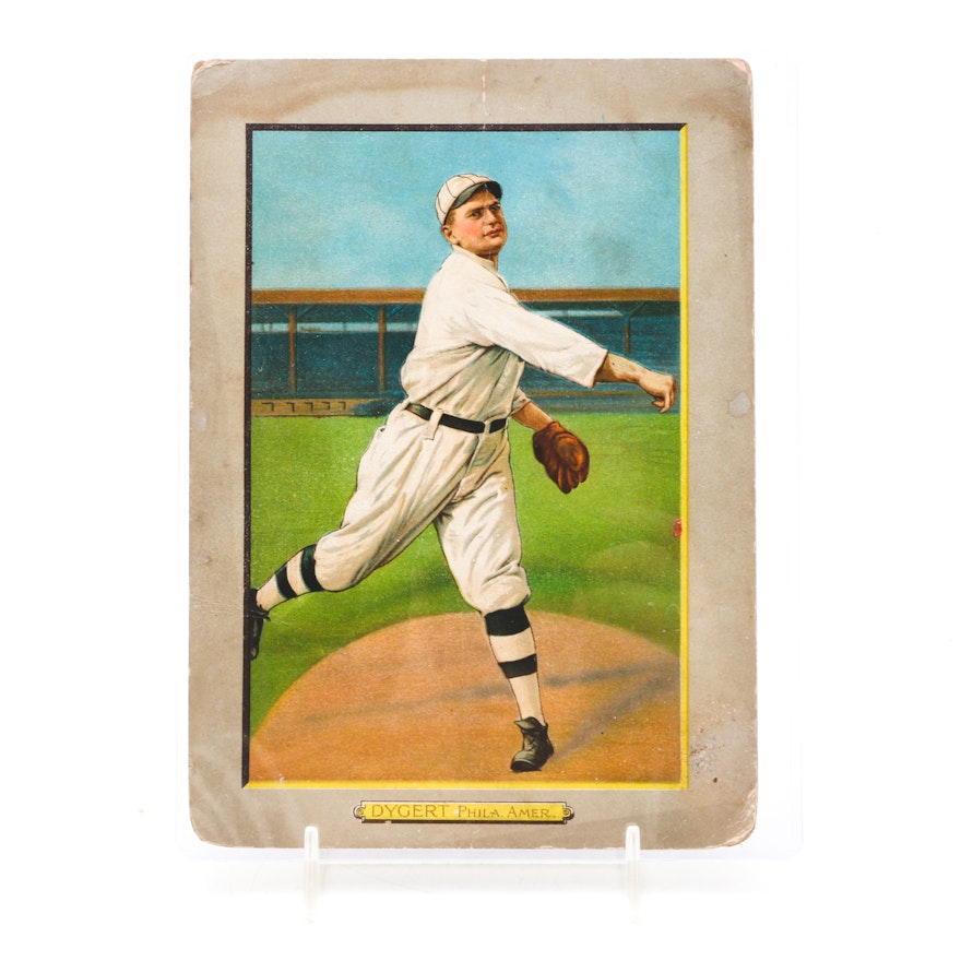 1911 Jimmy Dygert Philadelphia Athletics Turkey Red Baseball Cabinet Card