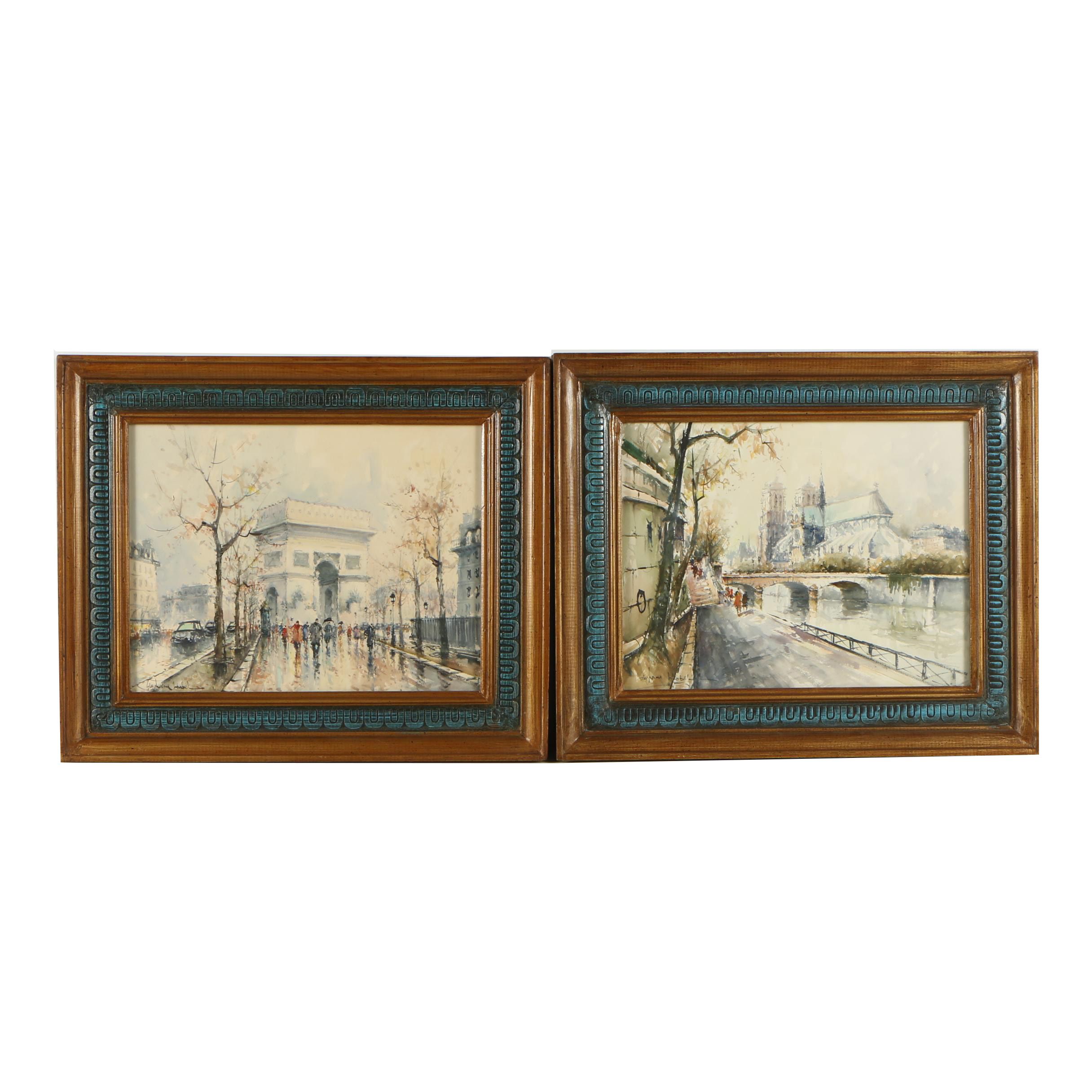 Stephane Wrobel Watercolor Paintings of French Street Scenes