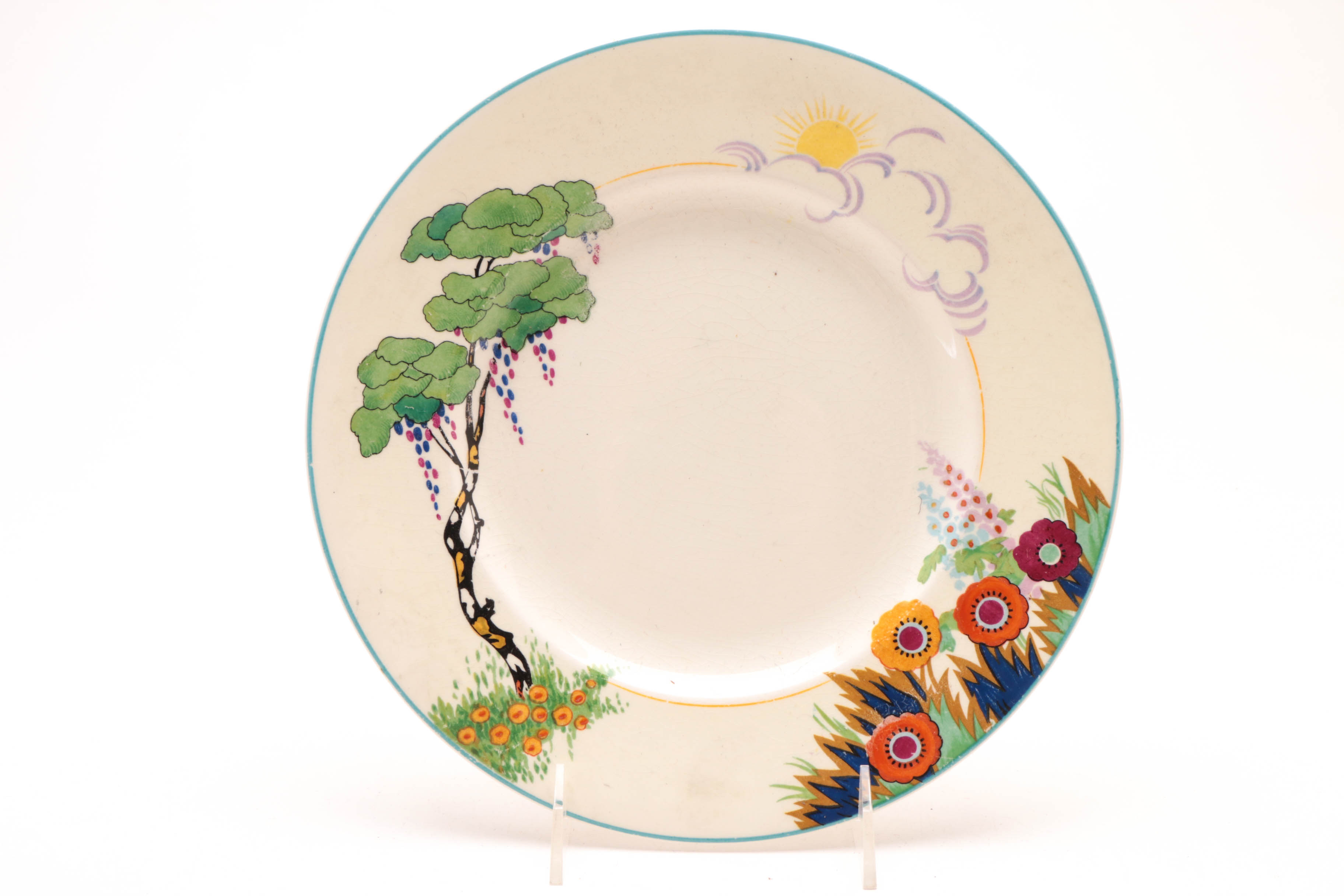 Woods Ivory Ware Plate and Glassware