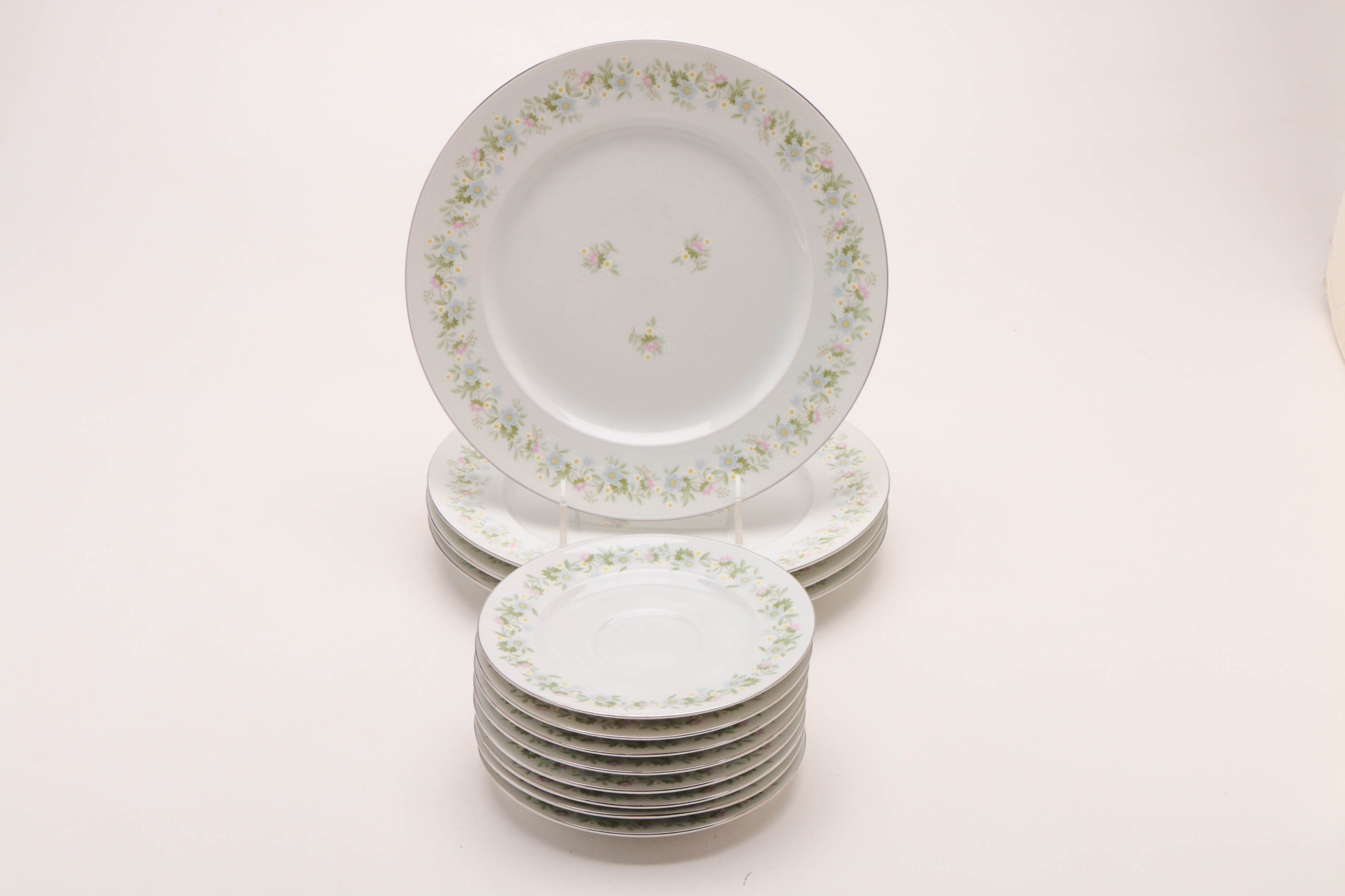 Johann Haviland Porcelain Dinnerware and Etched Glassware