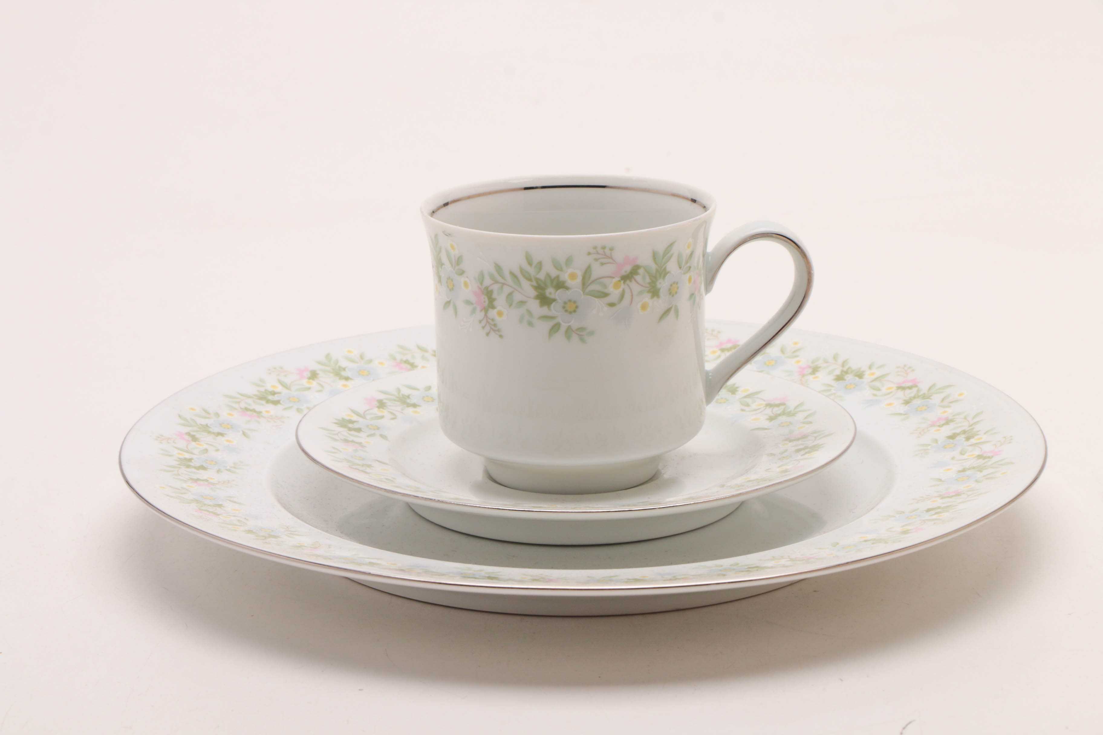 Johann Haviland Porcelain Dinnerware and Etched Glassware