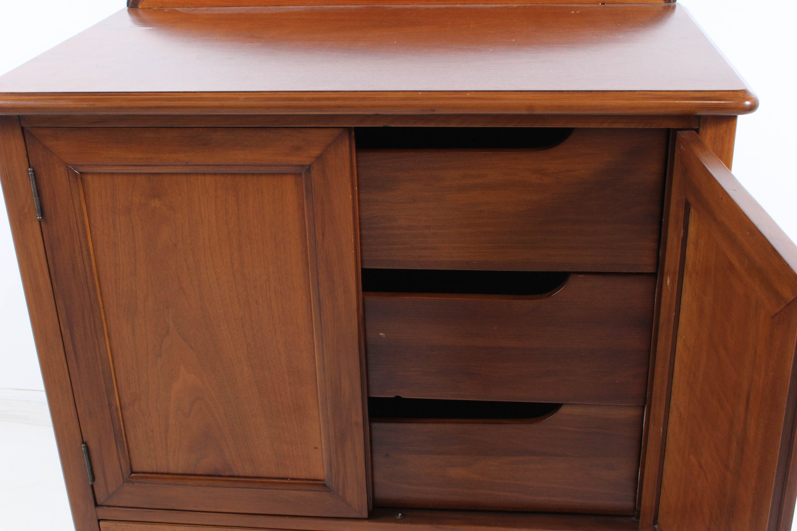 Vintage Queen Anne Style Walnut Two-Door Chest of Drawers