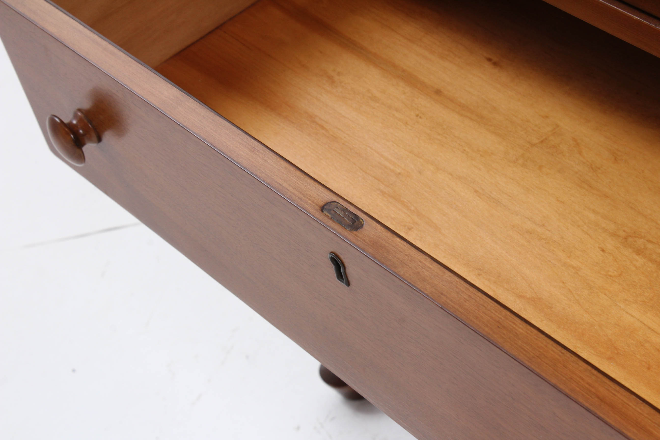 Vintage Queen Anne Style Walnut Two-Door Chest of Drawers