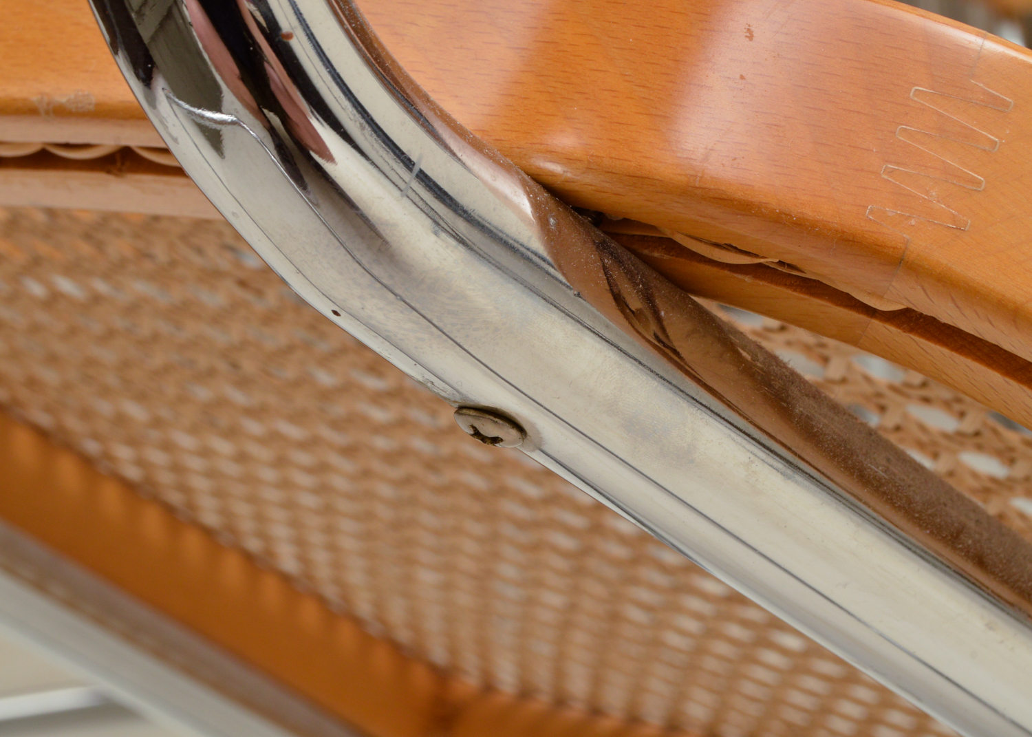 Six Cesca Chairs and Glass Top Dining Table