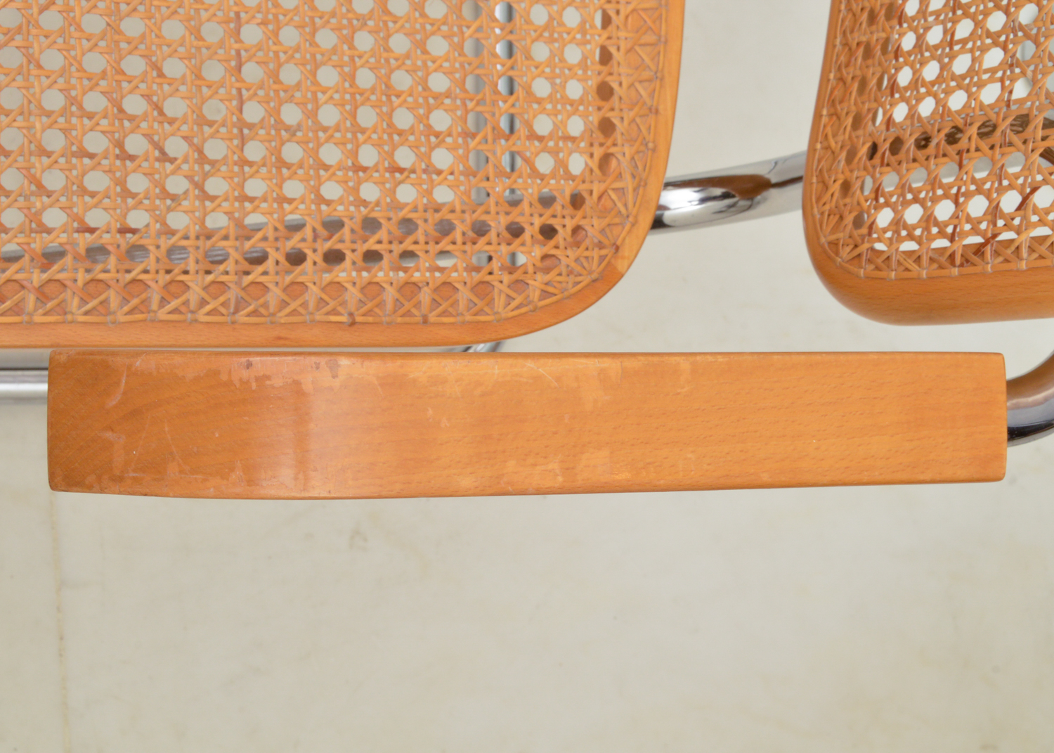 Six Cesca Chairs and Glass Top Dining Table