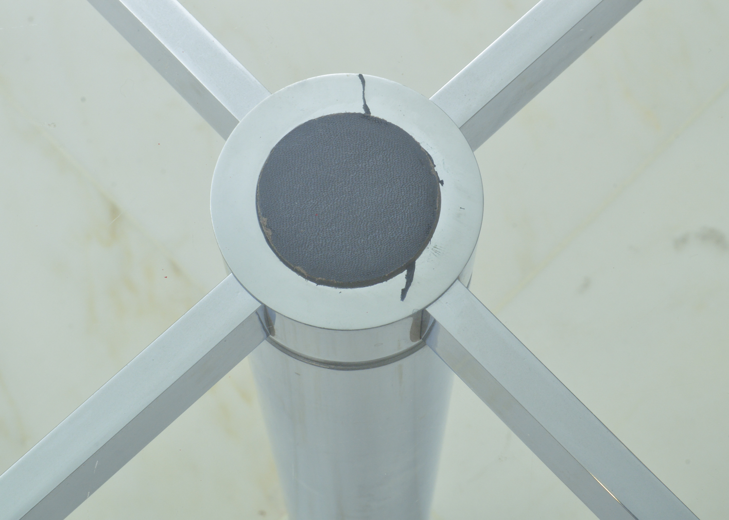 Six Cesca Chairs and Glass Top Dining Table