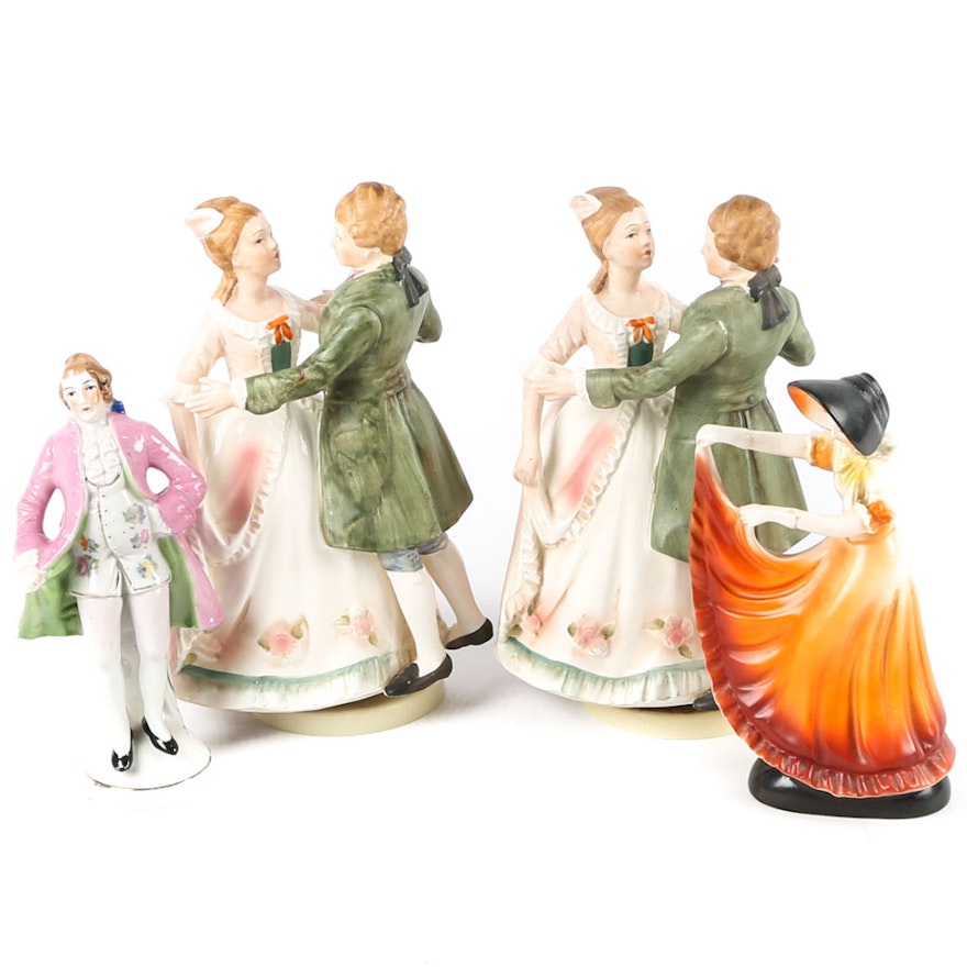 Vintage Porcelain Figurines and Music Boxes