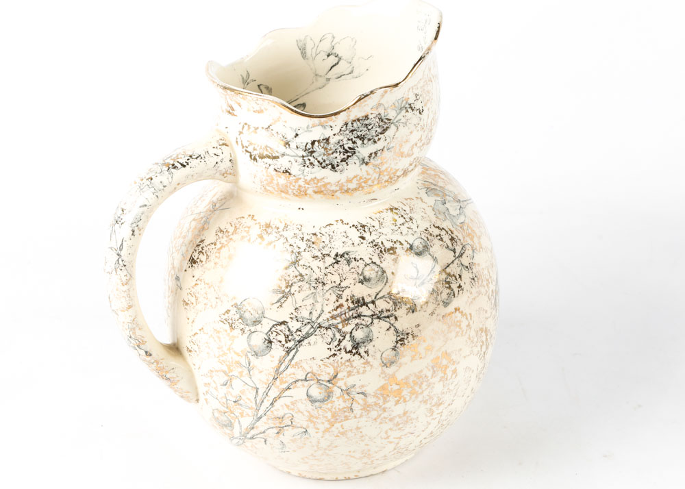 Douton Burslem Aesthetic Period Water Pitcher and Basin