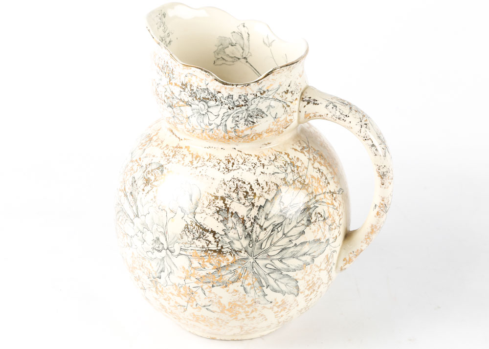 Douton Burslem Aesthetic Period Water Pitcher and Basin