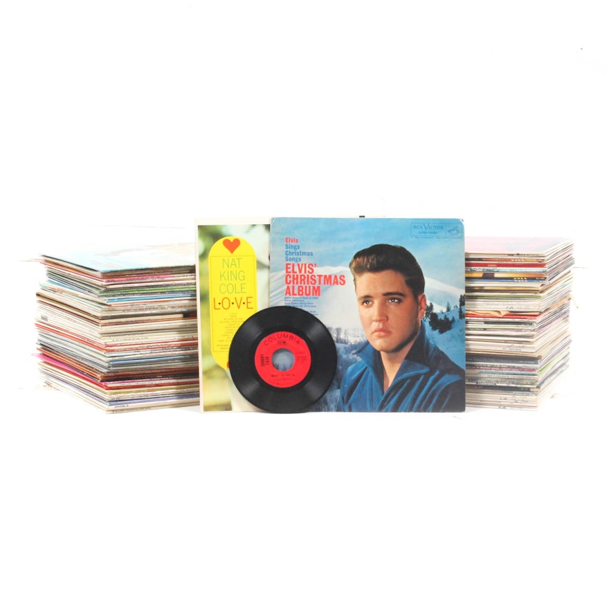 Record Collection Featuring Johnny Cash and Elvis Presley