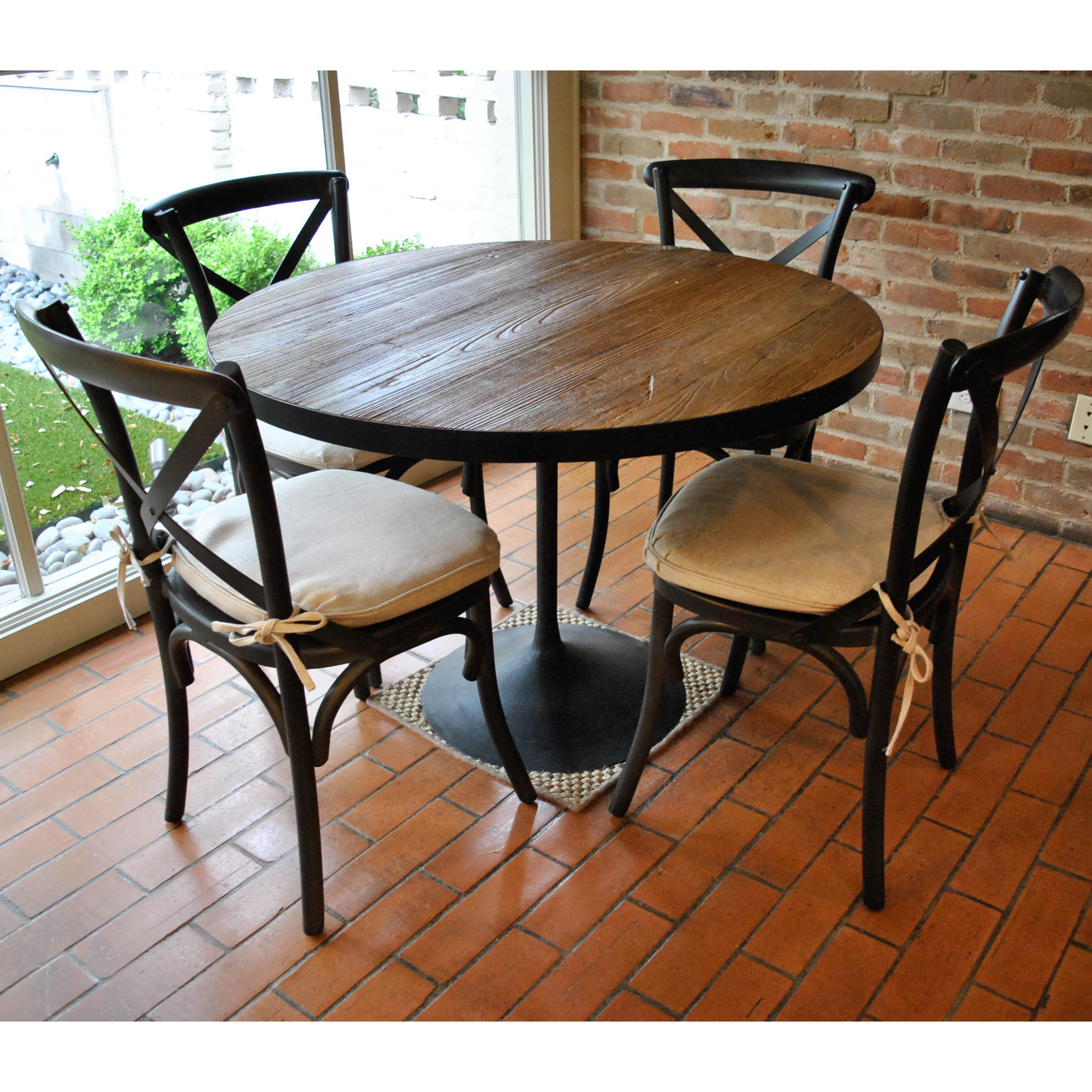 Contemporary Pedestal Dining Table with Side Chairs