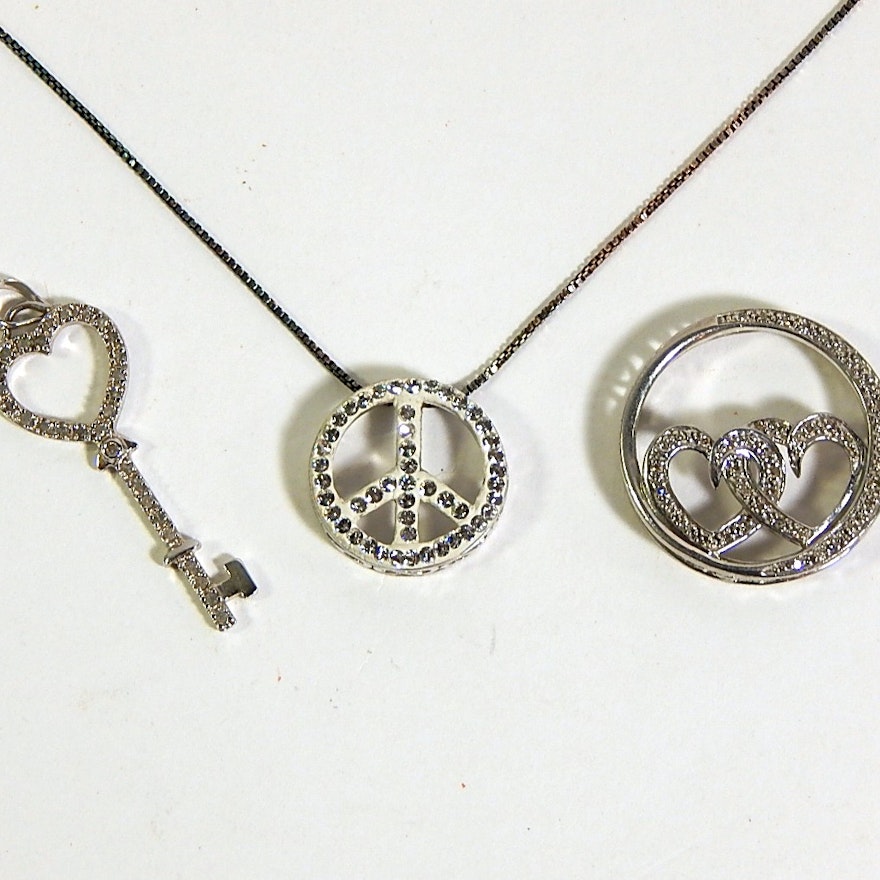 Sterling Silver Pendants and Necklace