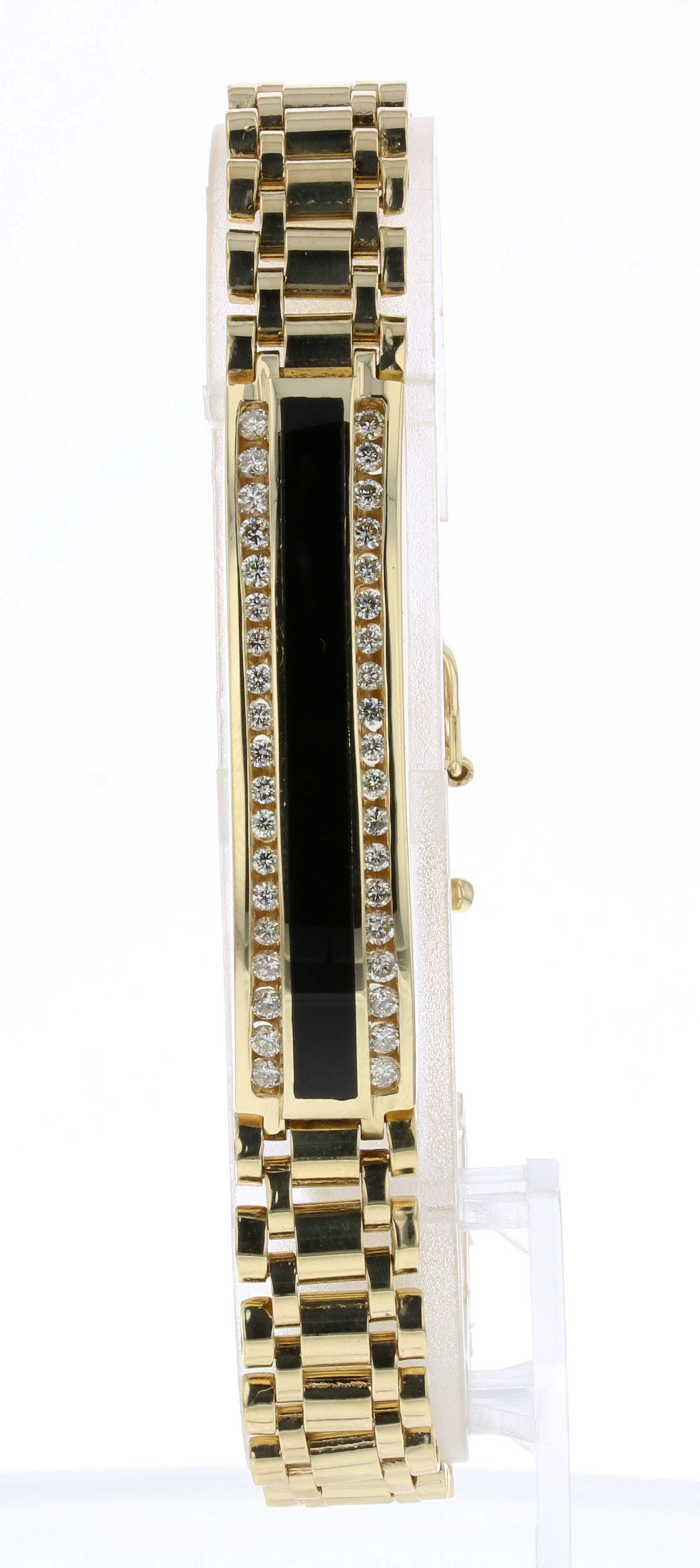 Diamond and Black Onyx Bracelet in 14K Yellow Gold