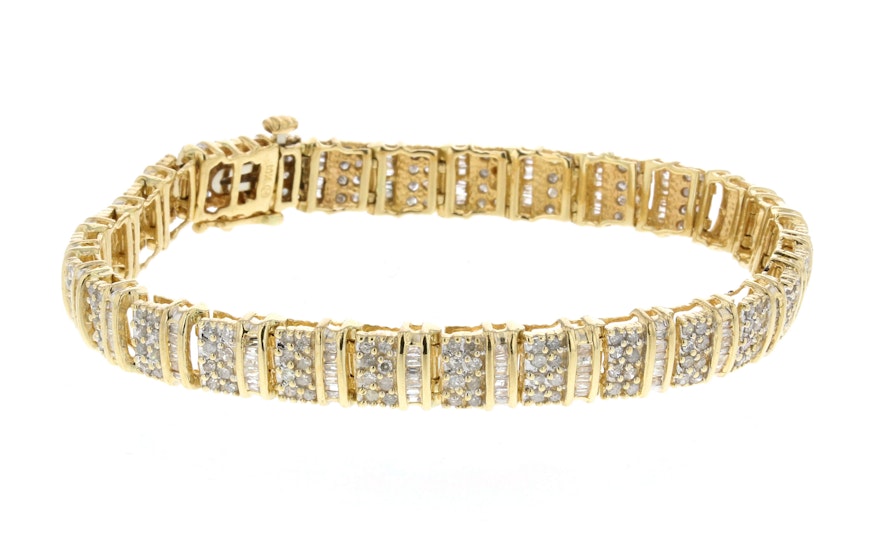 10K Yellow Gold 4.85 CTW Diamond Bracelet