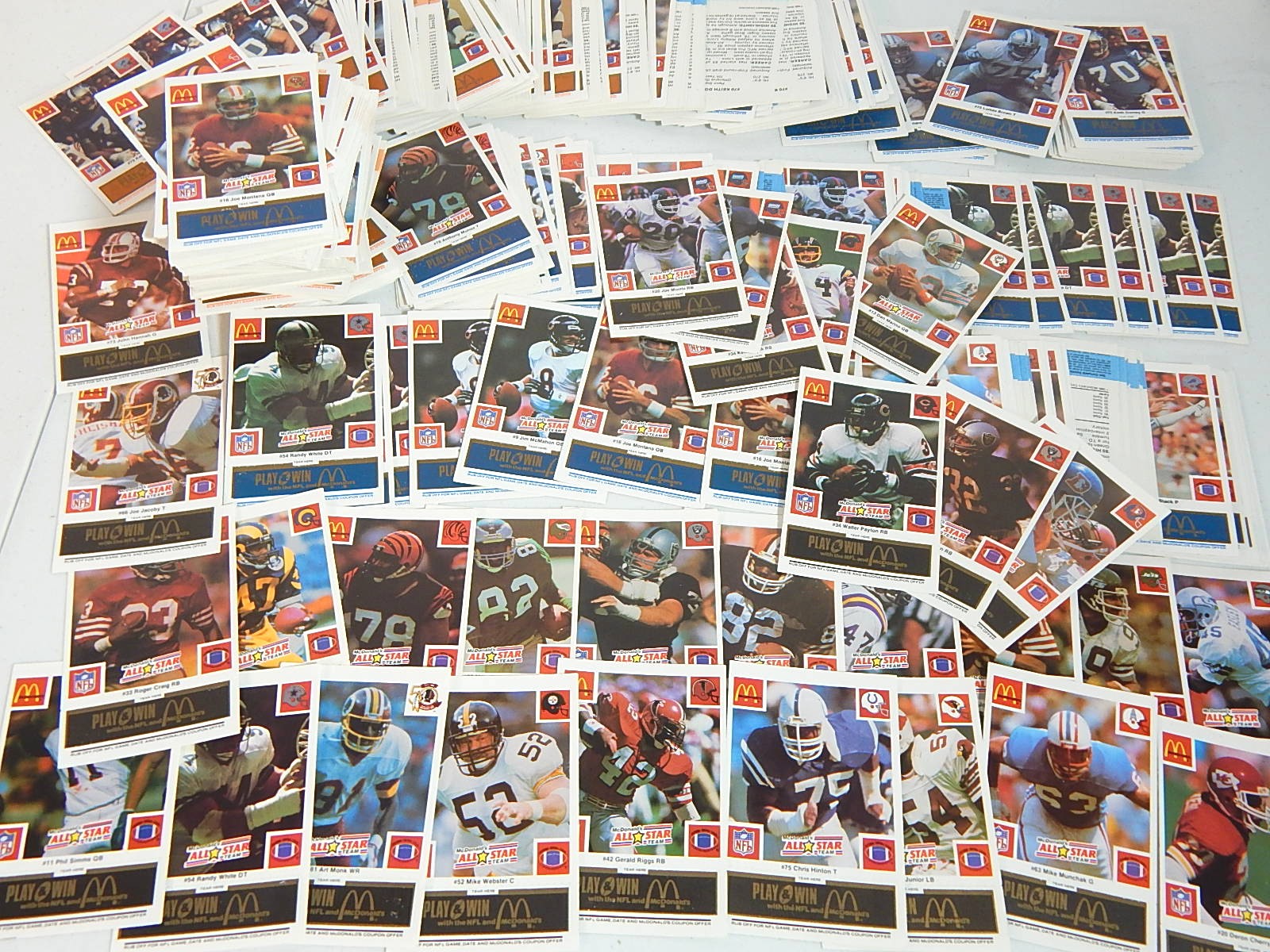 1986 McDonald's Scratch Off Football Cards - Over 600 Card Count