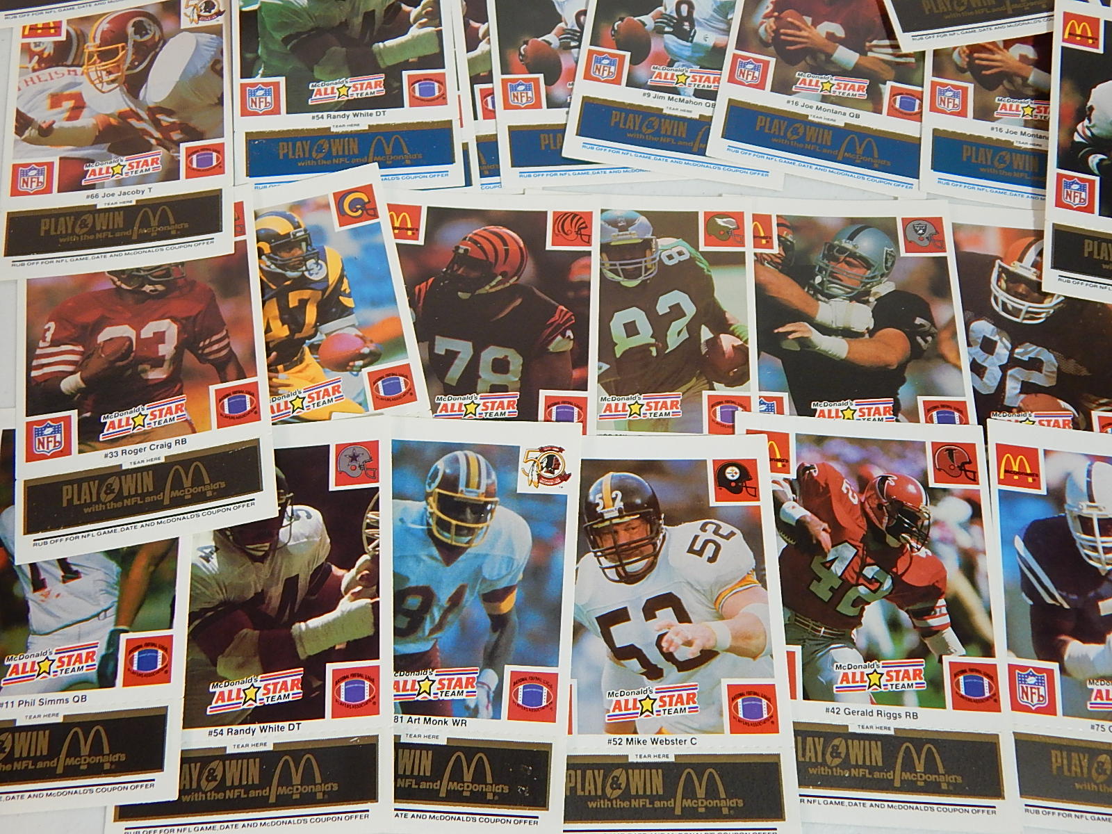 1986 McDonald's Scratch Off Football Cards - Over 600 Card Count