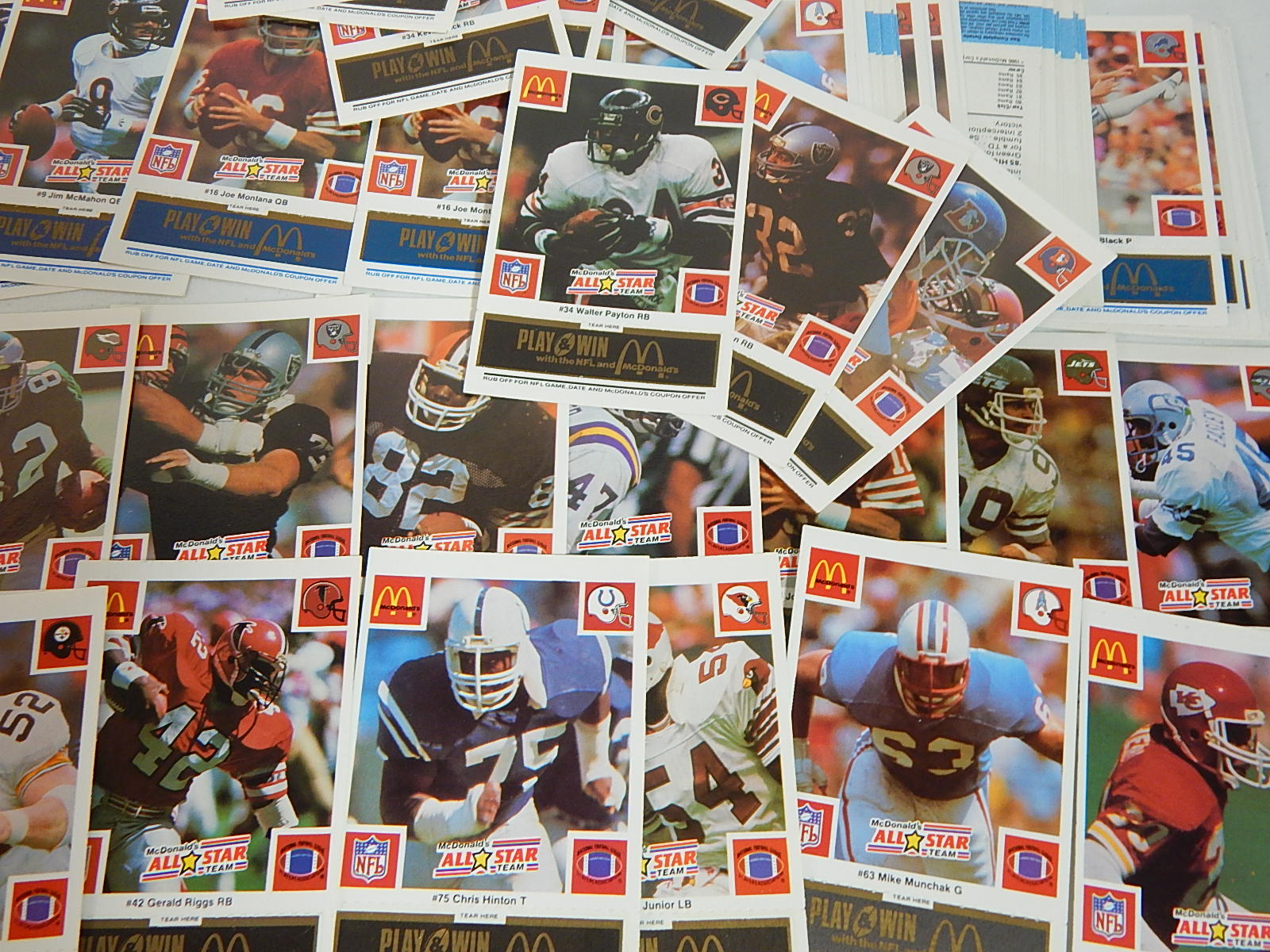 1986 McDonald's Scratch Off Football Cards - Over 600 Card Count