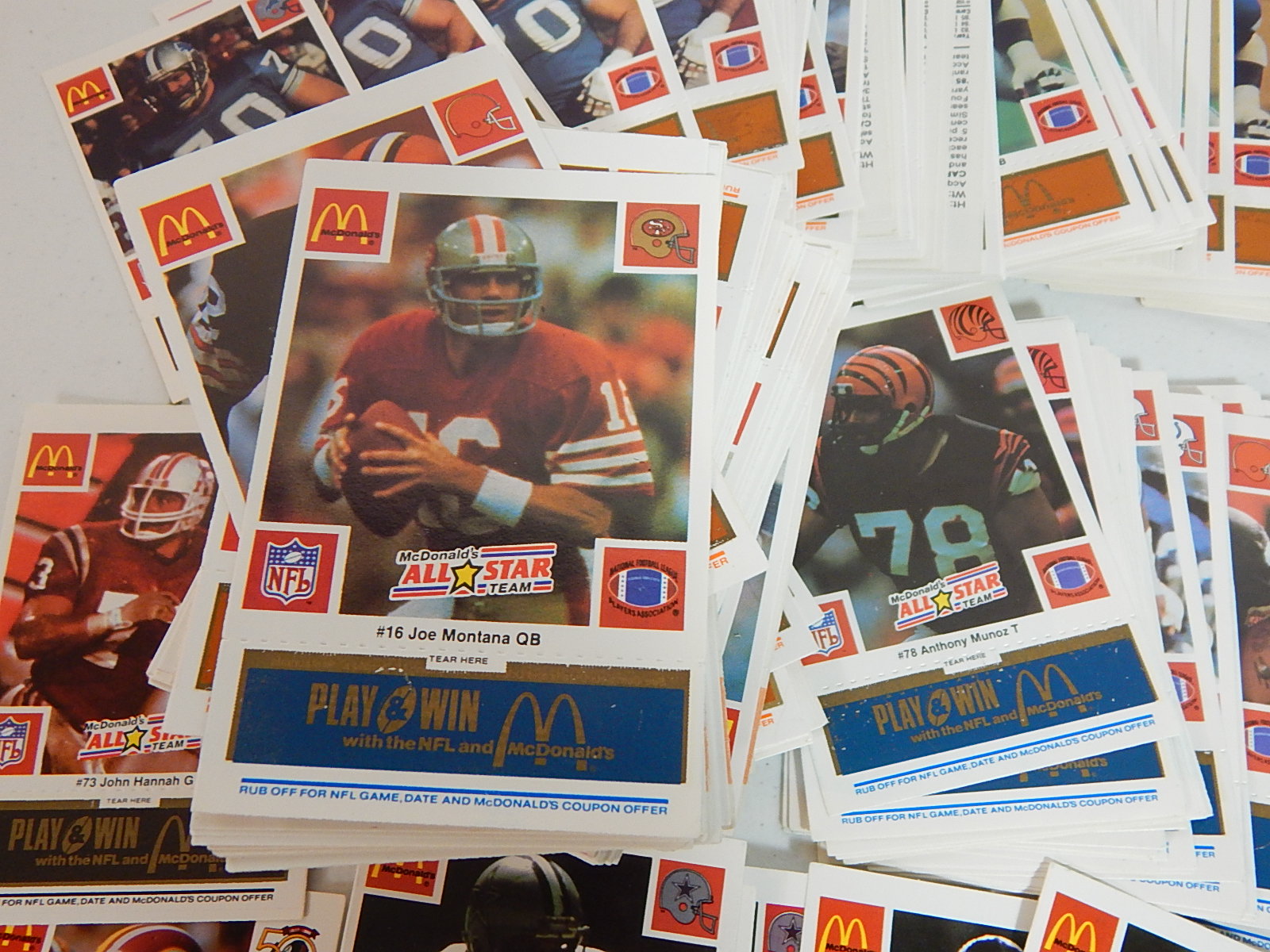 1986 McDonald's Scratch Off Football Cards - Over 600 Card Count