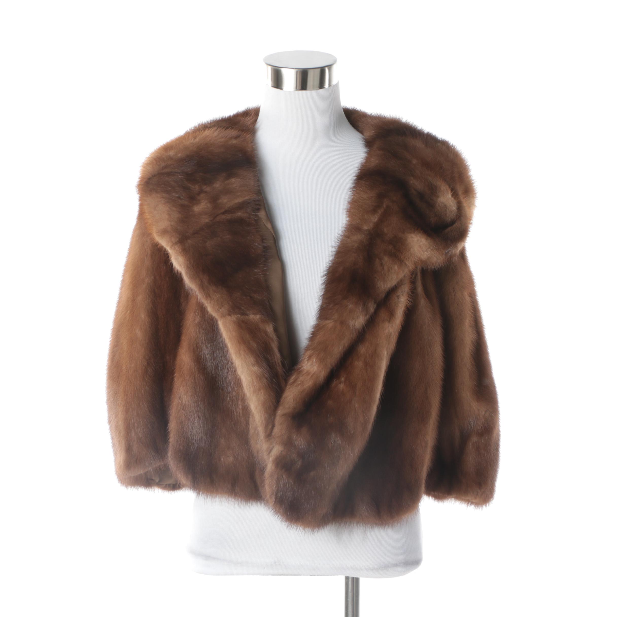 Women's Vintage Marshall Field & Company Brown Mink Fur Stole