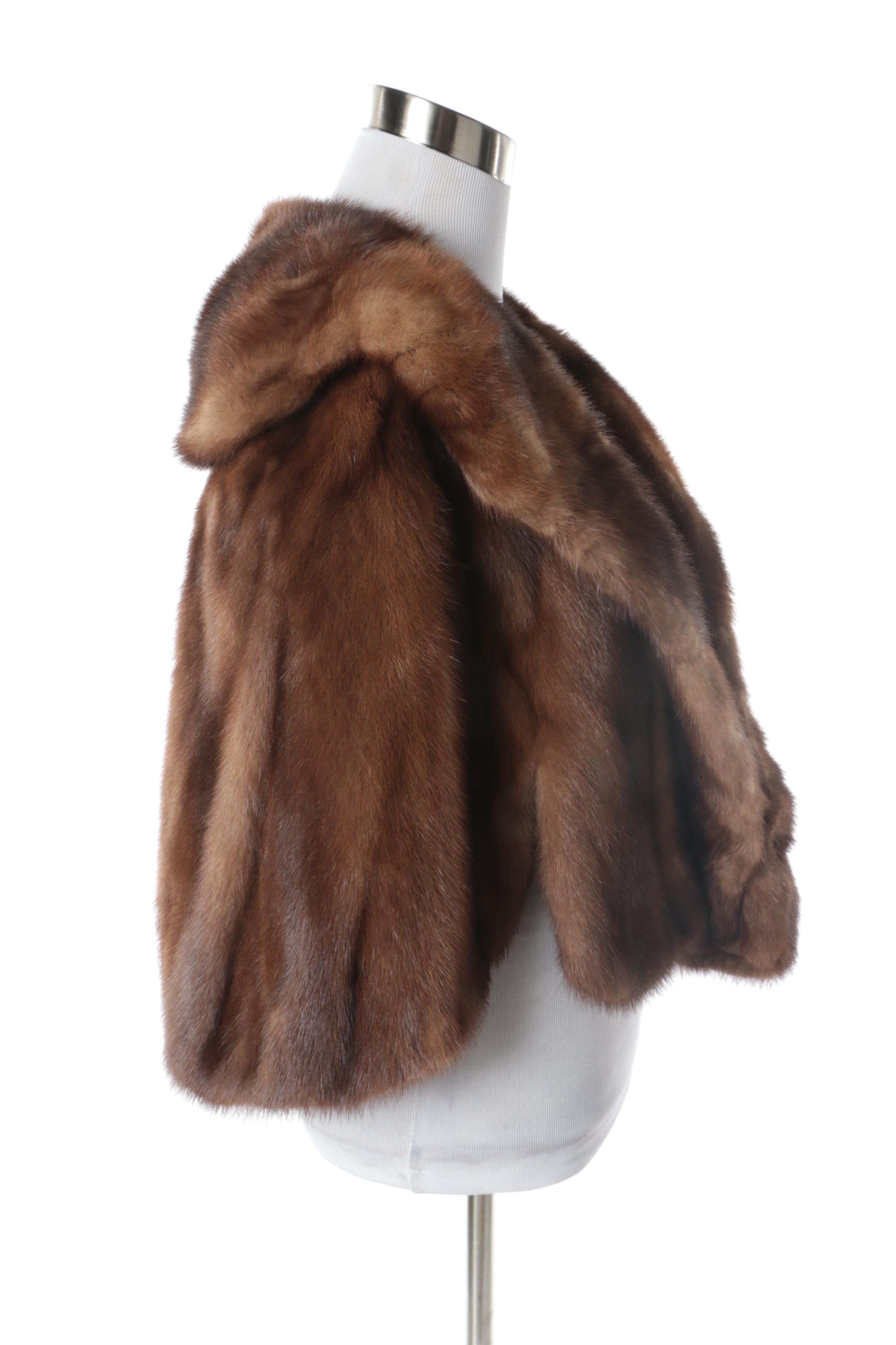 Women's Vintage Marshall Field & Company Brown Mink Fur Stole