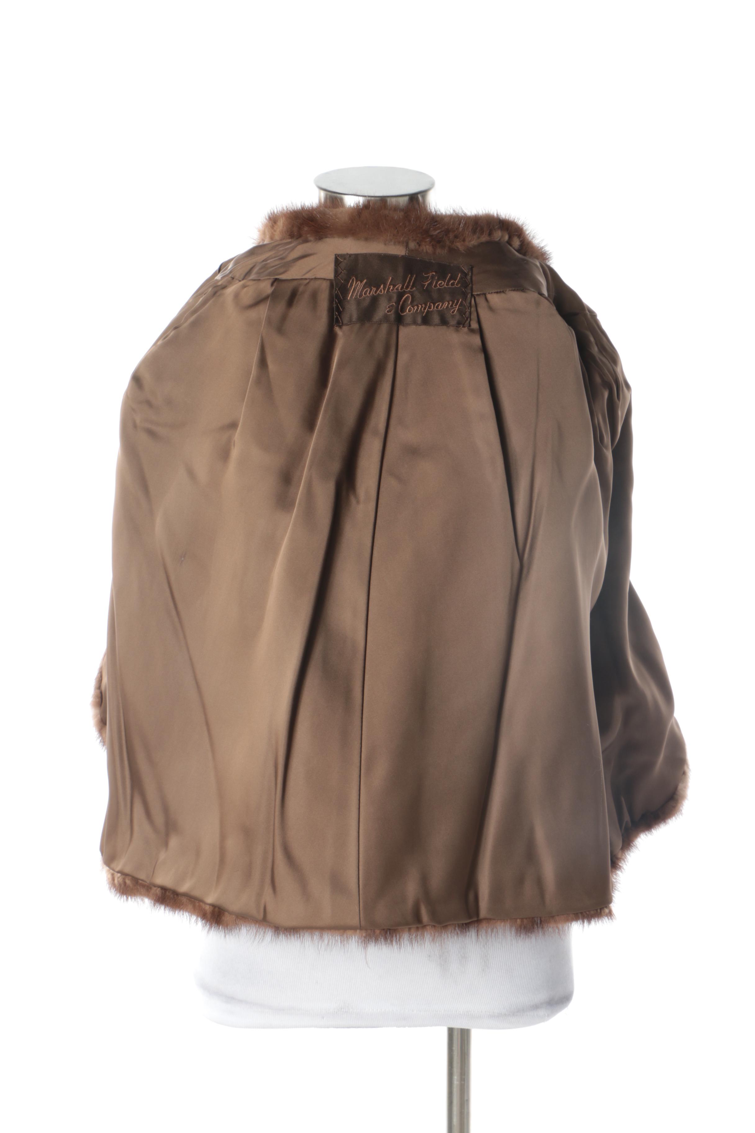 Women's Vintage Marshall Field & Company Brown Mink Fur Stole