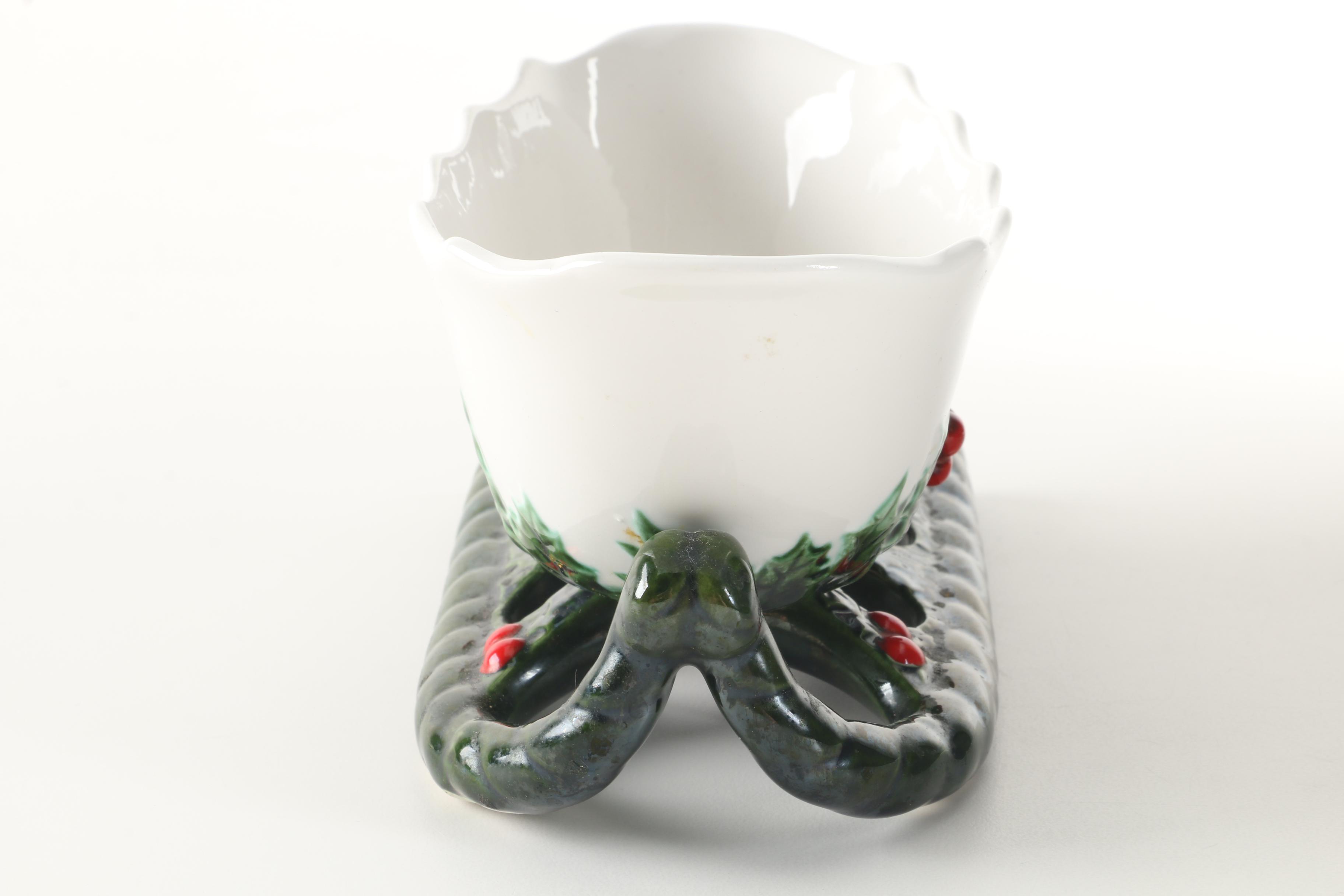 Lefton Ceramic Reindeer and Sleigh