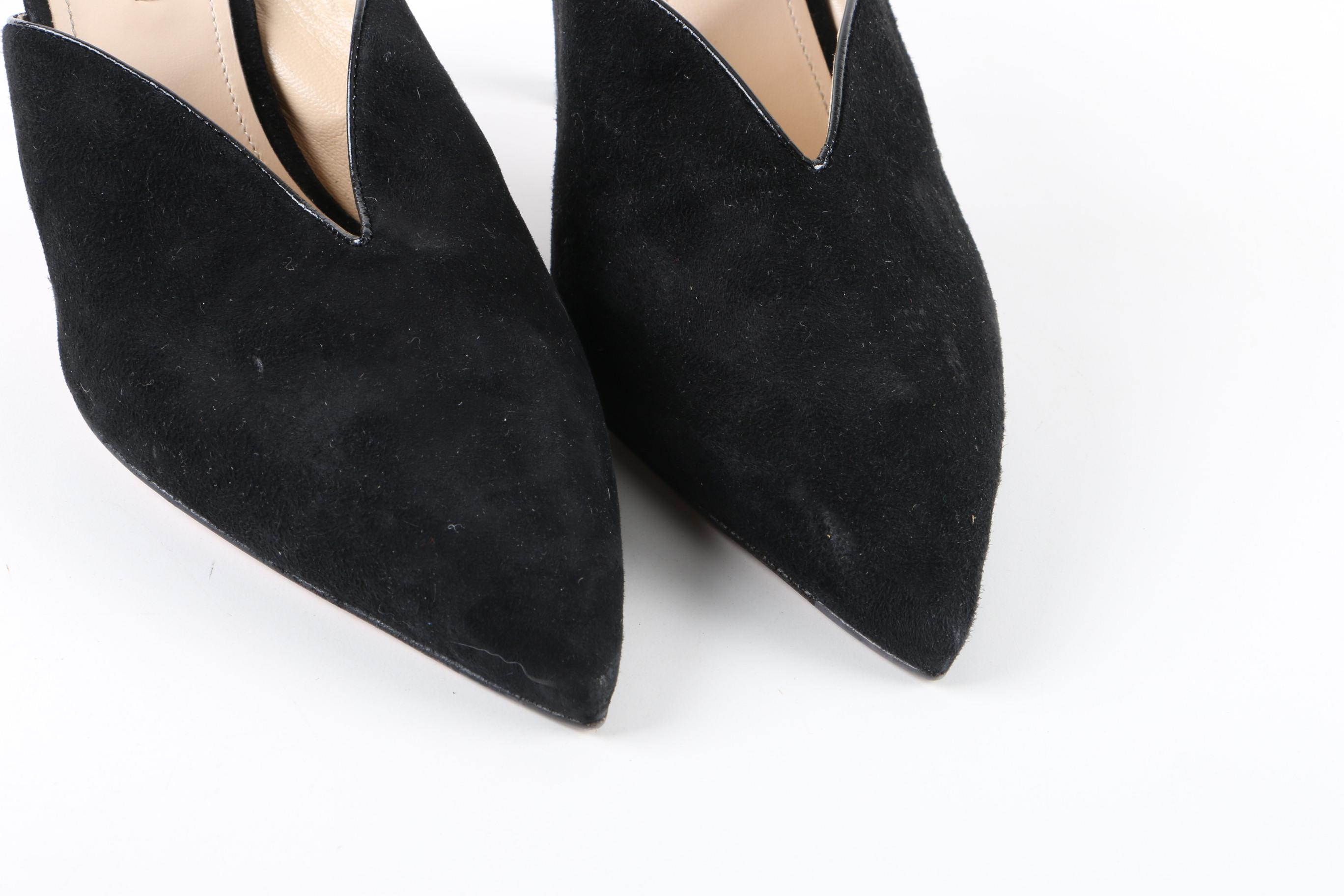 Prada Black Suede Mules
