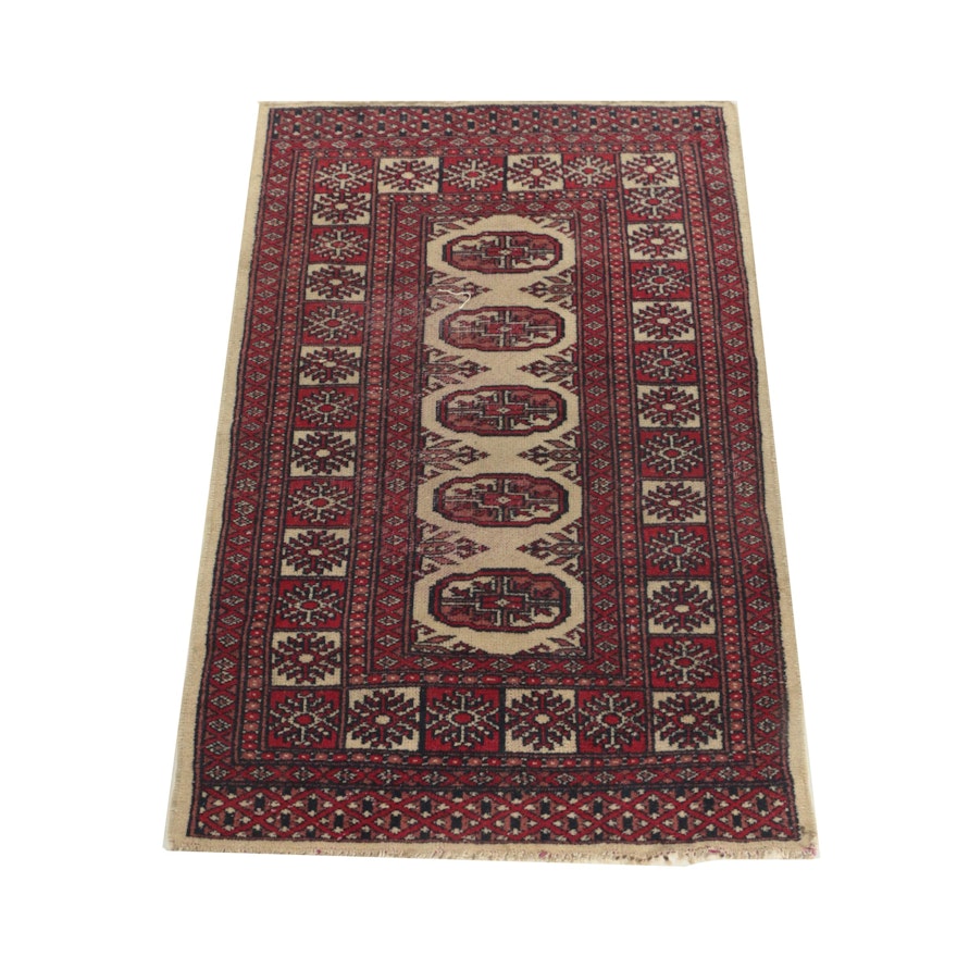 Hand-Knotted Bokhara Style Wool Accent Rug