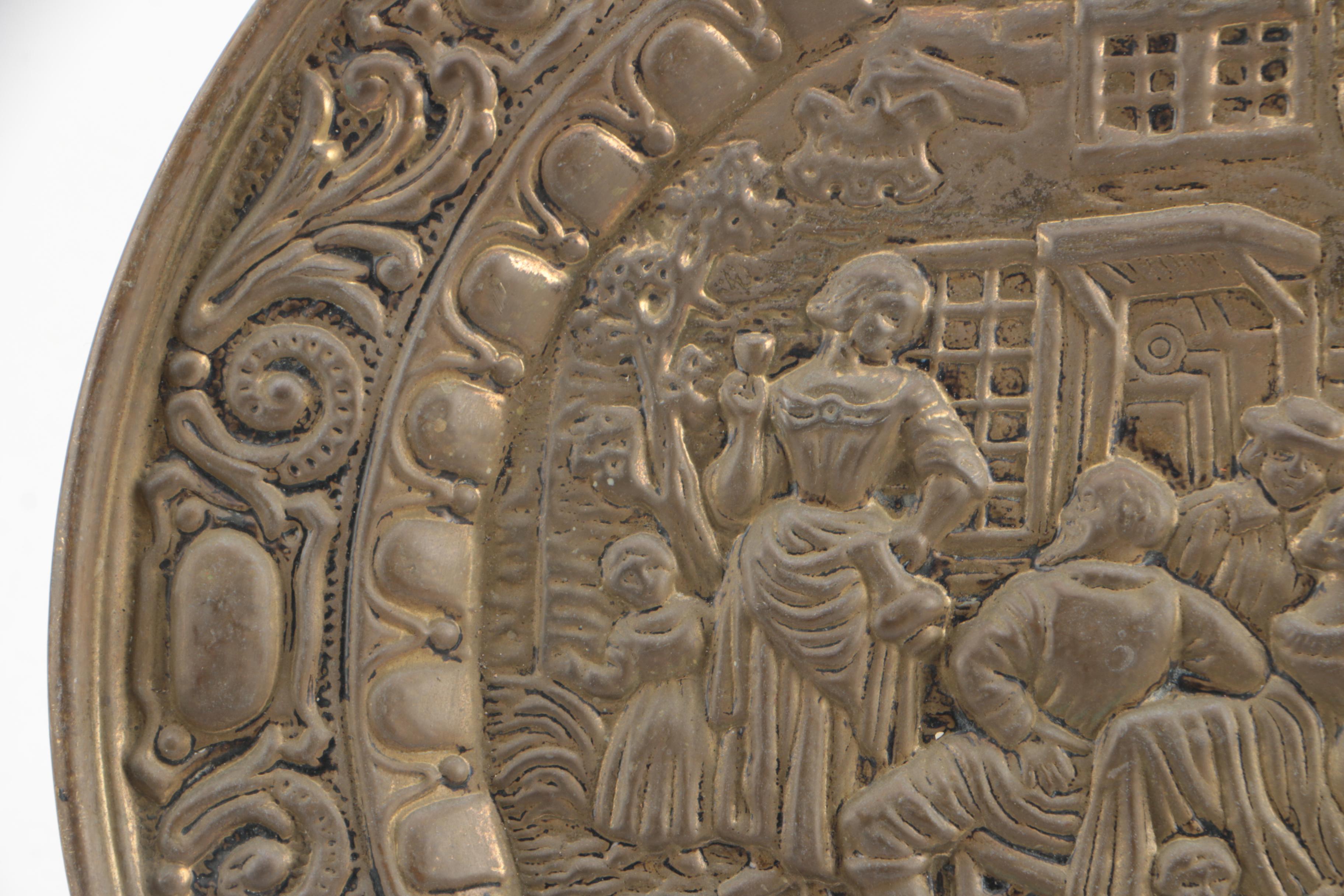 Vintage Decorative Embossed Brass Wall Plates Including Peerage