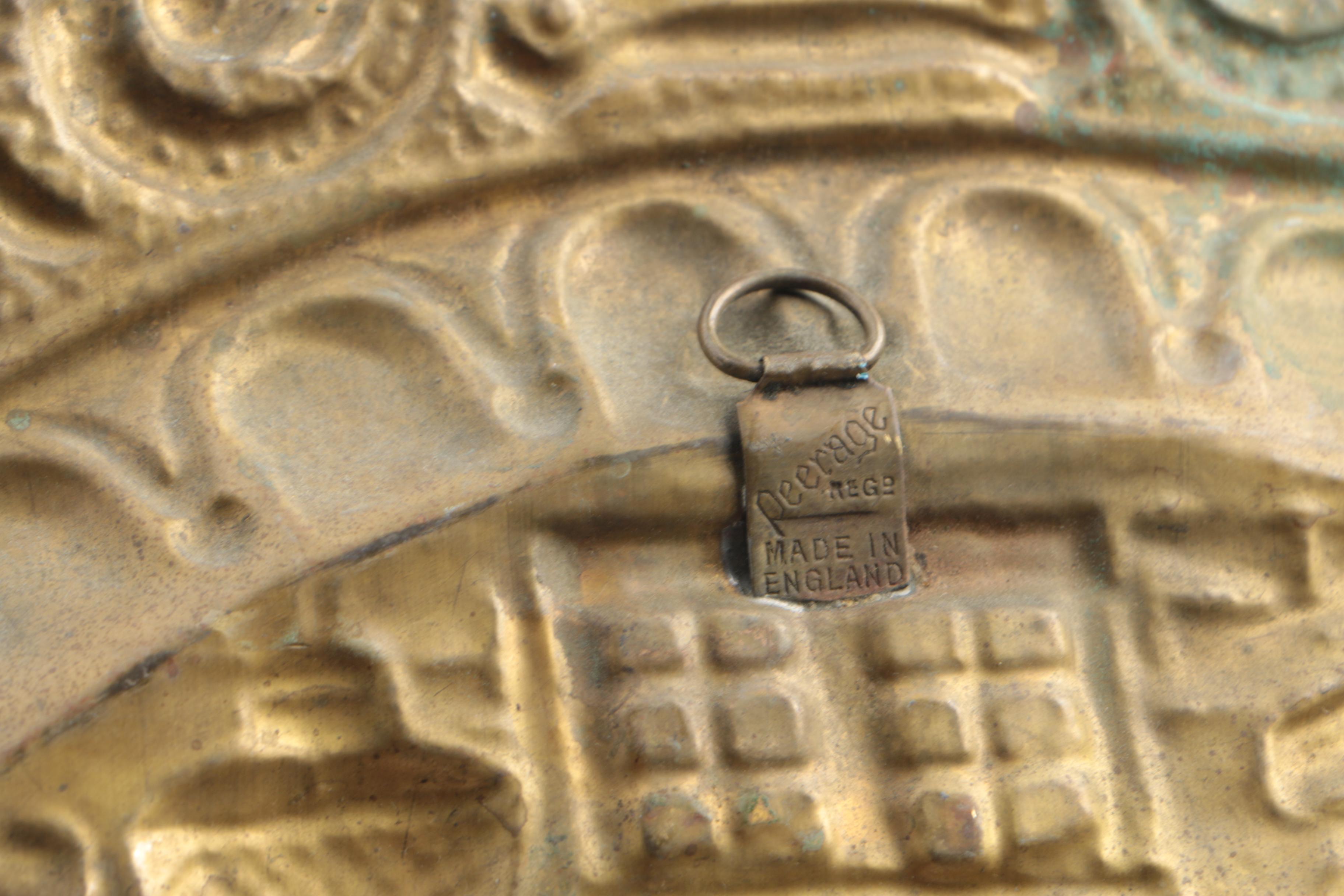 Vintage Decorative Embossed Brass Wall Plates Including Peerage