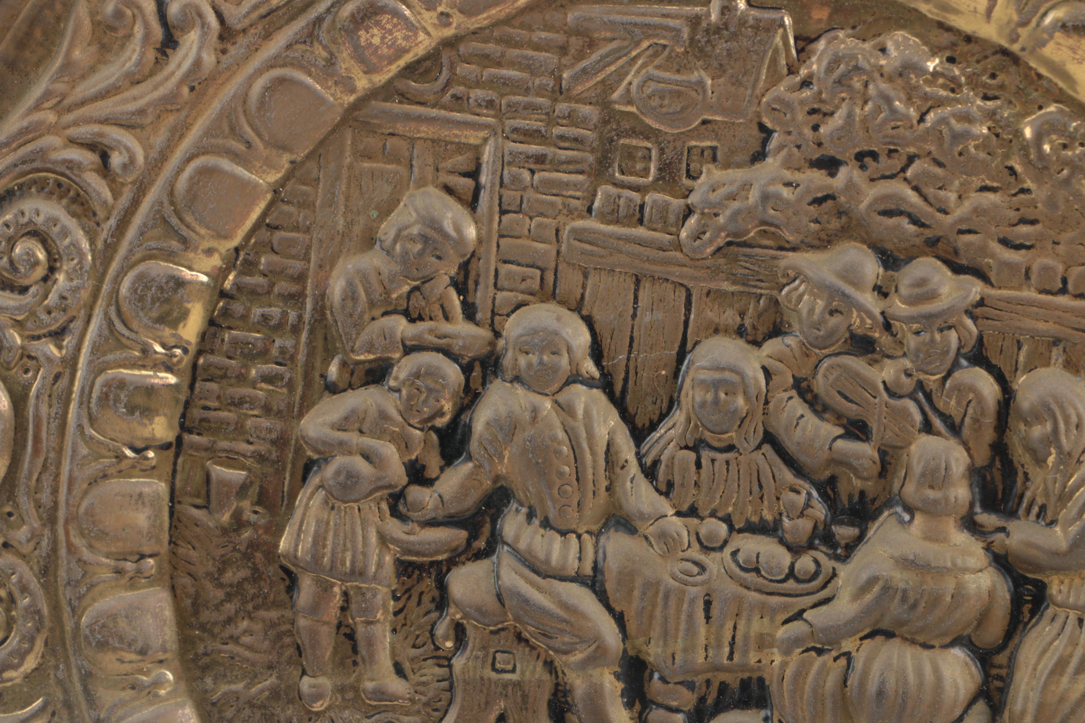 Vintage Decorative Embossed Brass Wall Plates Including Peerage