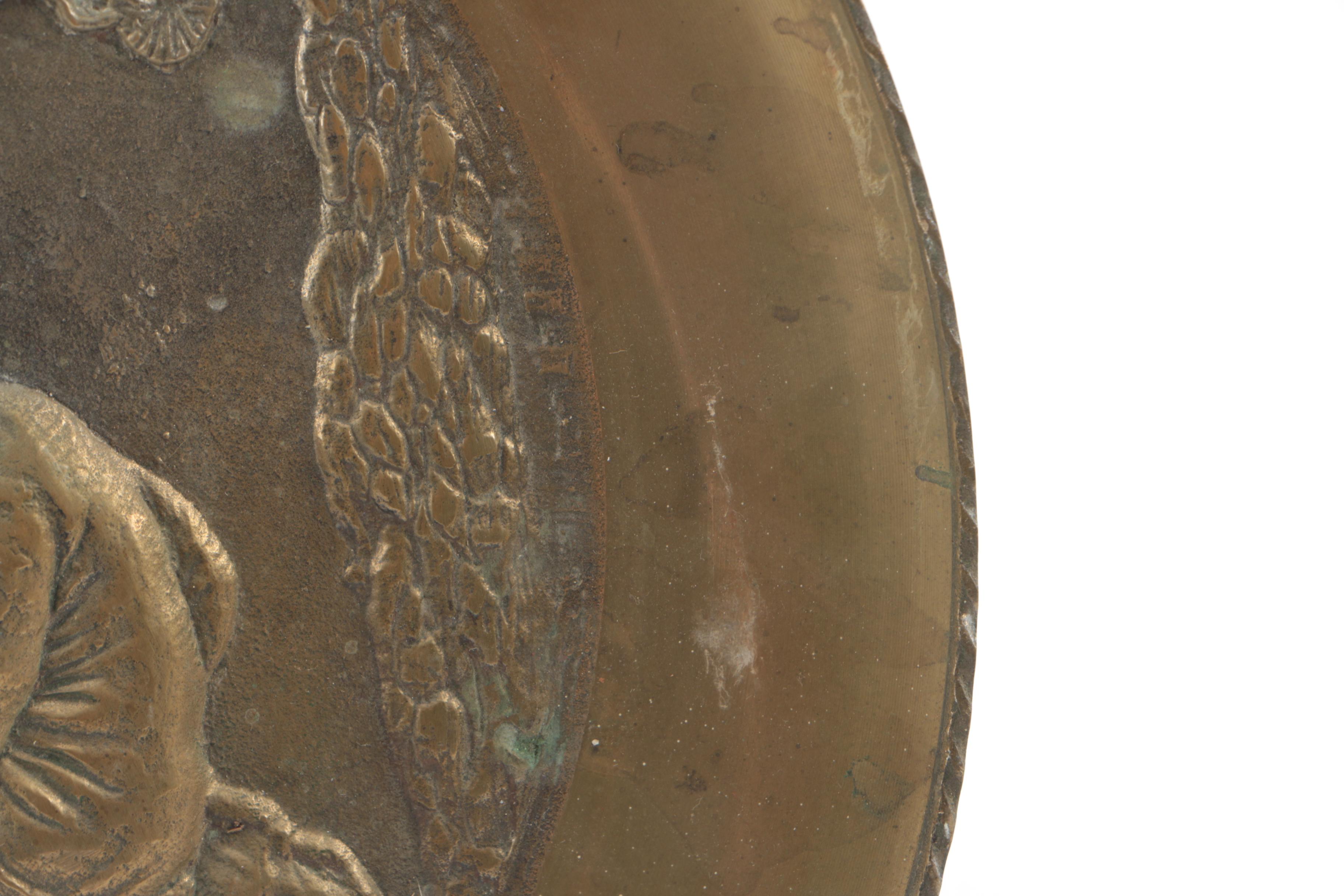 Vintage Decorative Embossed Brass Wall Plates Including Peerage