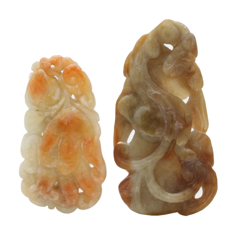 Chinese Carved Jadeite Pendants