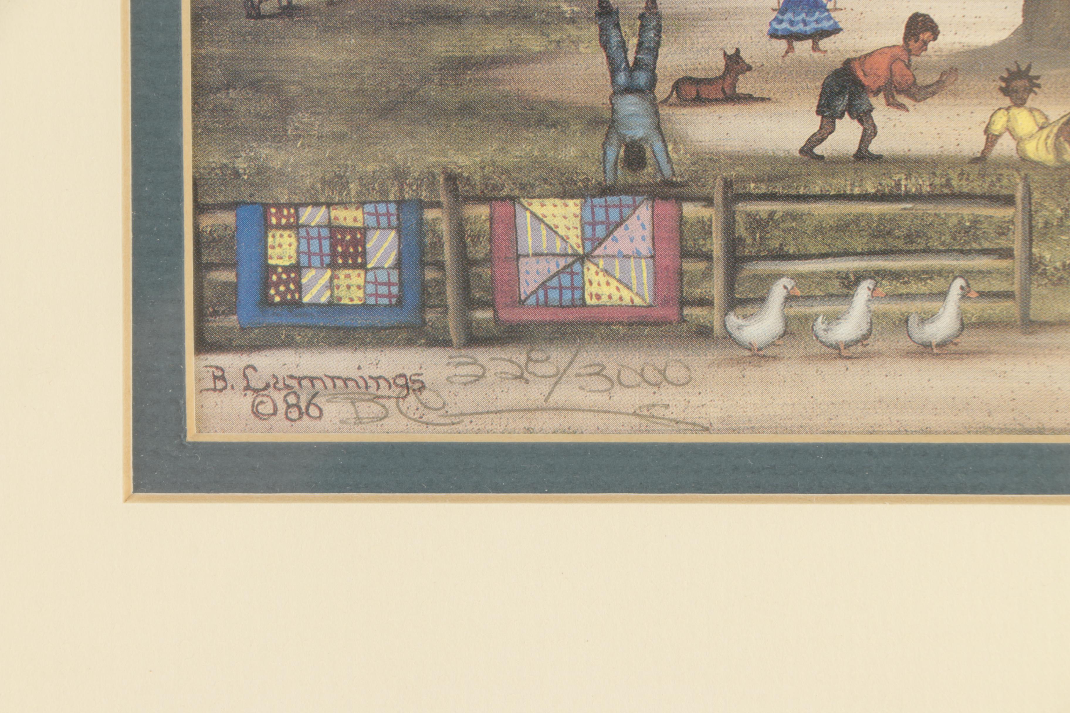 Beth Cummings Offset Lithographs "Somersault" and "Welcome"