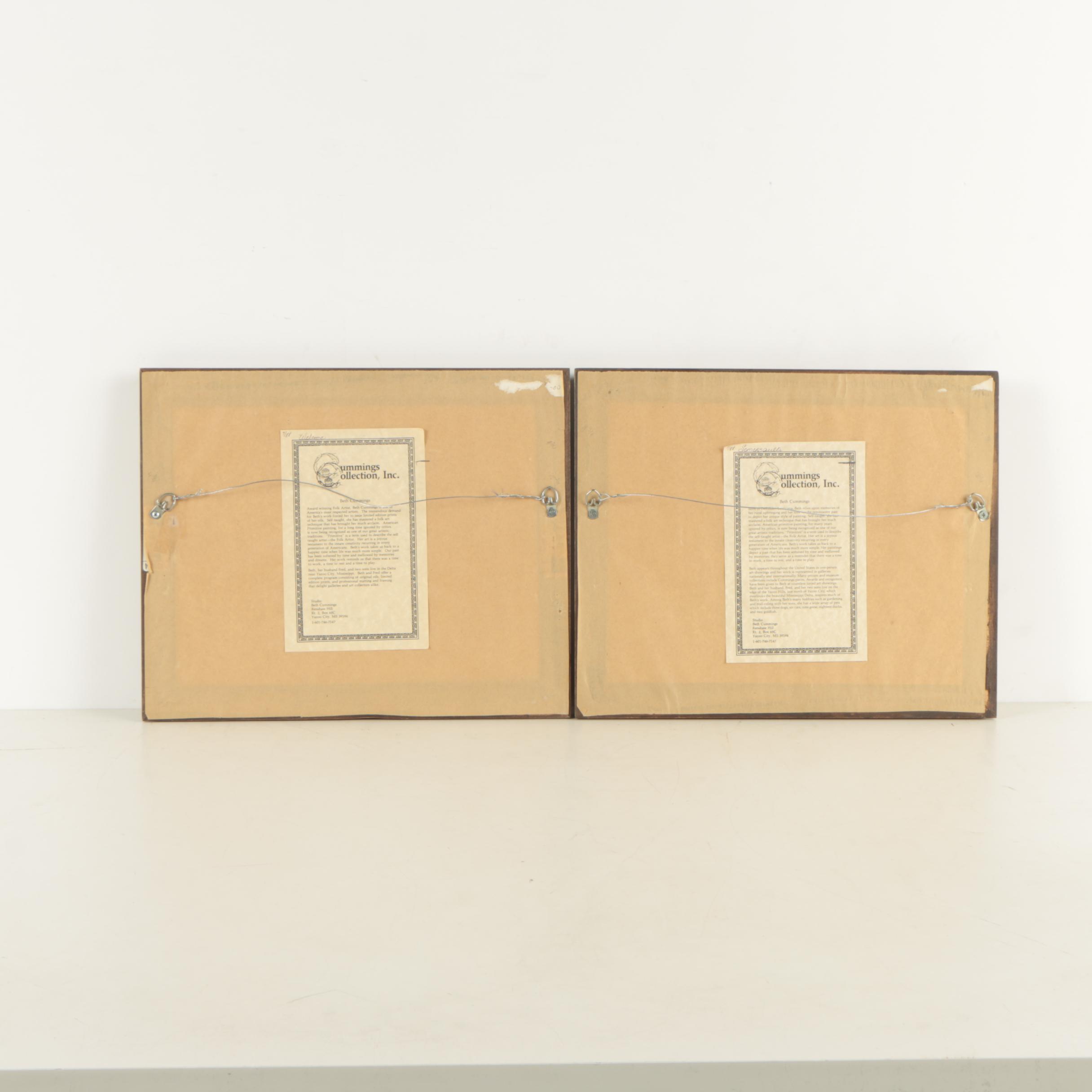 Beth Cummings Offset Lithographs "Somersault" and "Welcome"