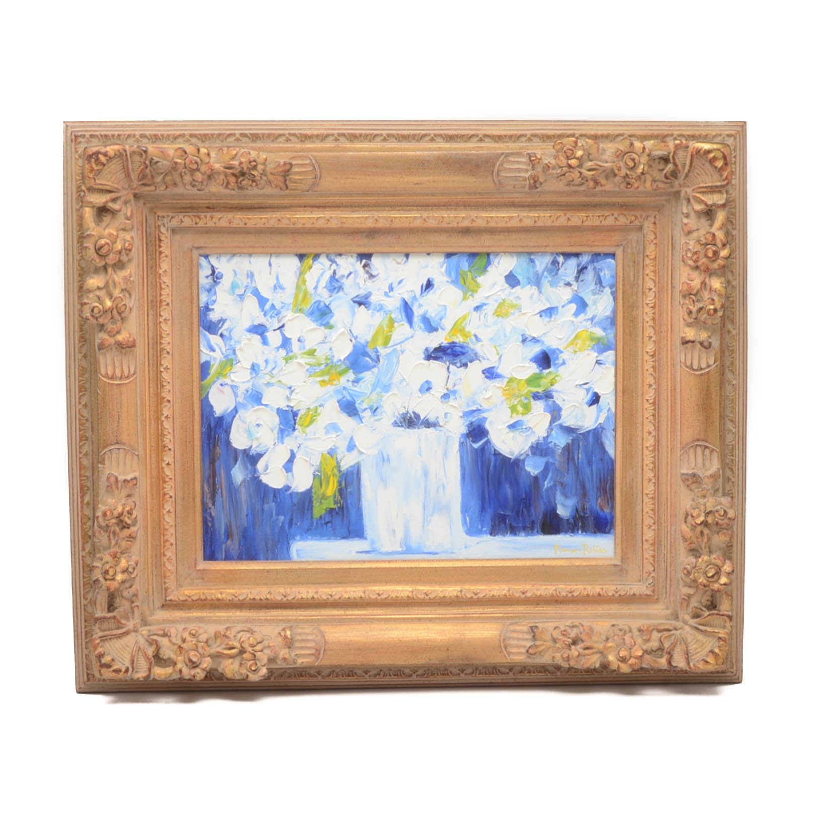 Karen Rolfes Original Oil Painting on Canvas of a Floral Still Life