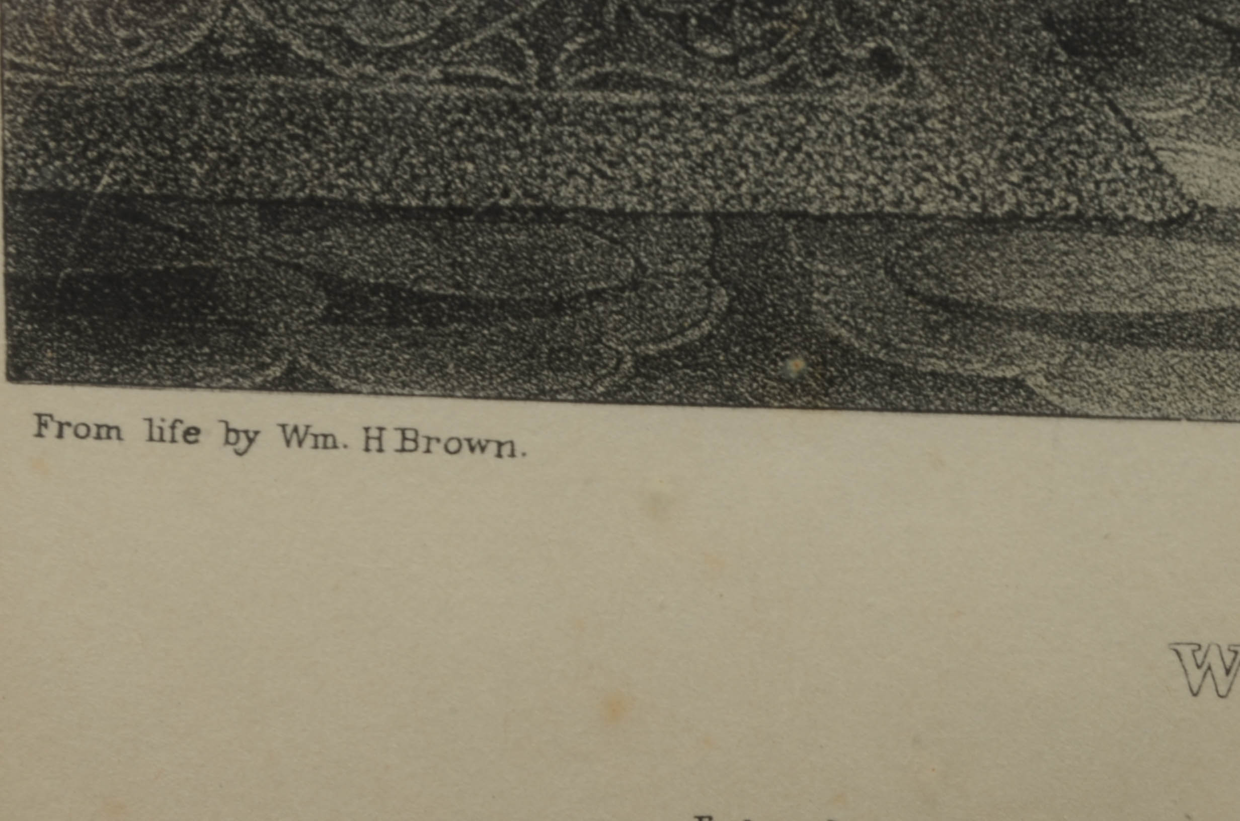 William H. Brown 1844 Lithographic Silhouette Portrait "William Henry Harrison"