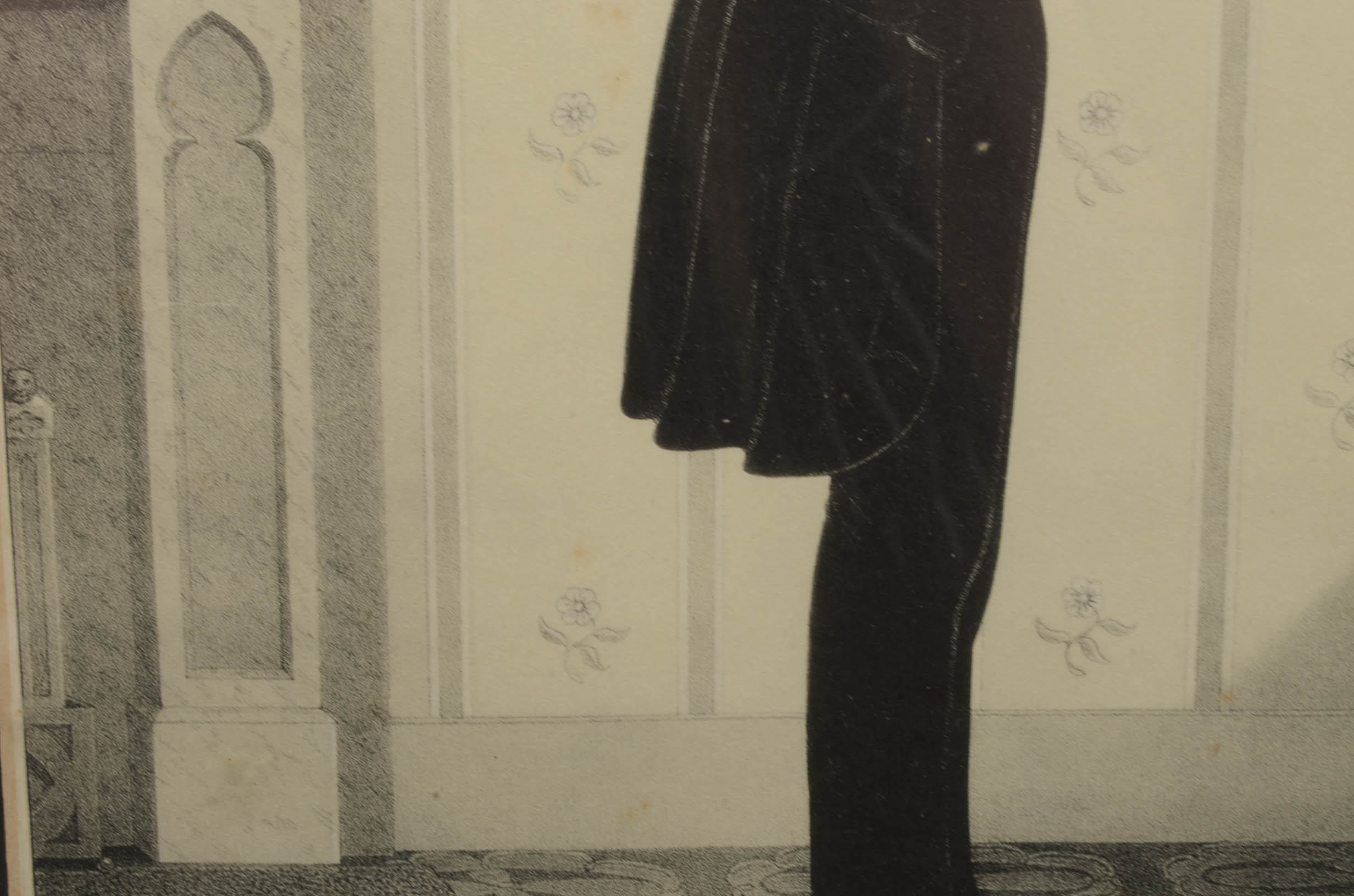 William H. Brown 1844 Lithographic Silhouette Portrait "William Henry Harrison"