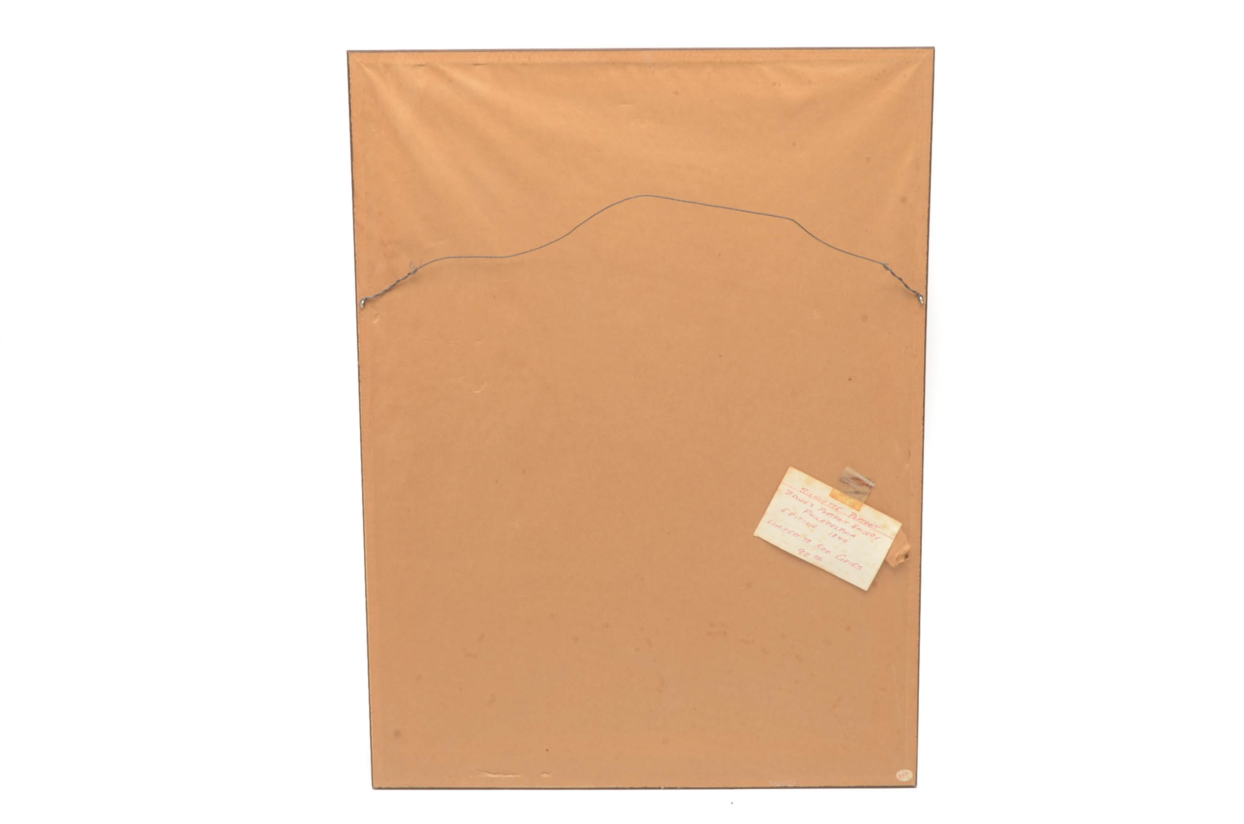 William H. Brown 1844 Lithographic Silhouette Portrait "William Henry Harrison"