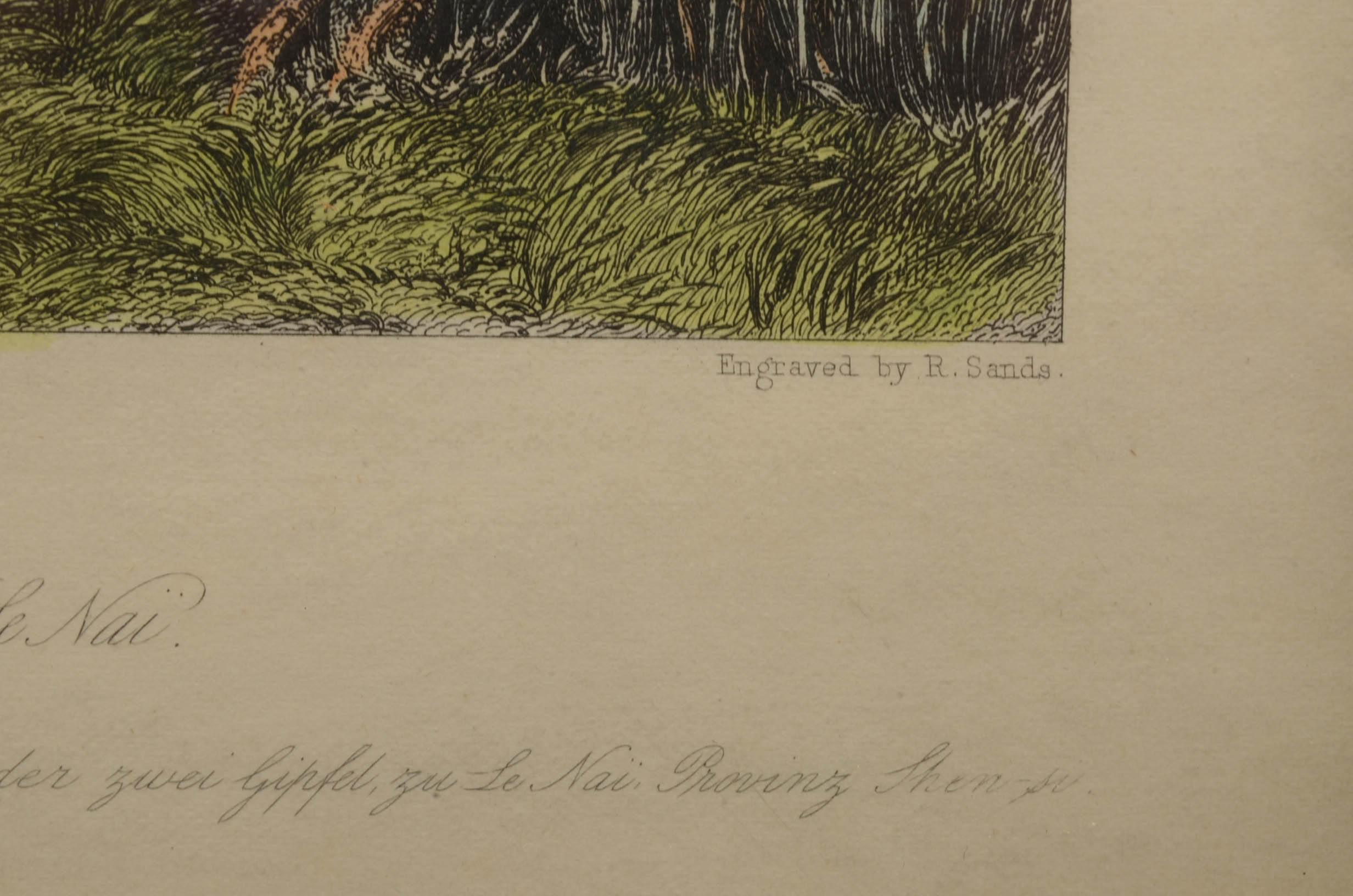 Thomas Allom 1843 Steel Plate Engraving "Foot of the Too-hing, or Two Peaks..."